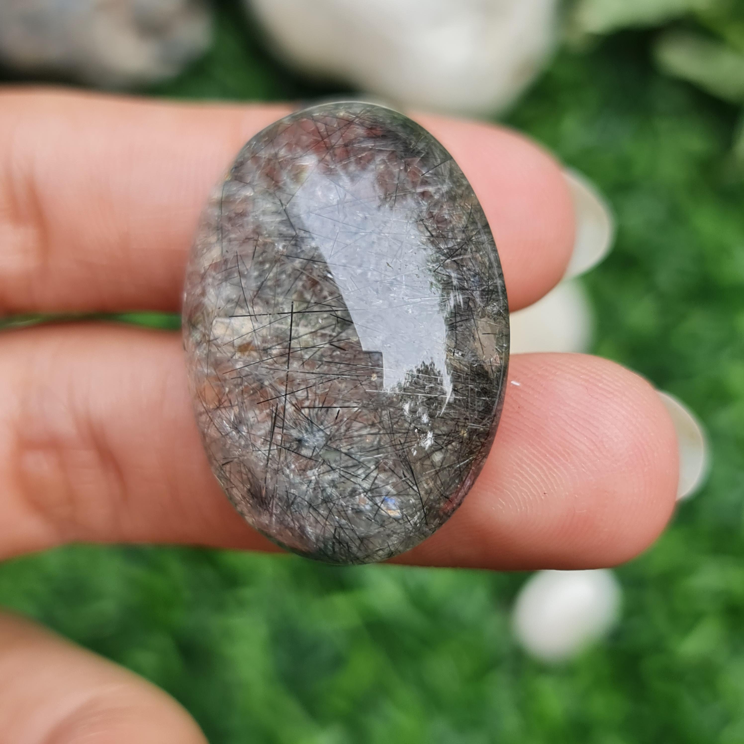 โป่งข่าม ควอตซ์ Rutilated Quartz 77.38 กะรัต Cts. พลอยแท้ อัญมณีมงคลประจําวันเกิด เครื่องประดับพลอย
