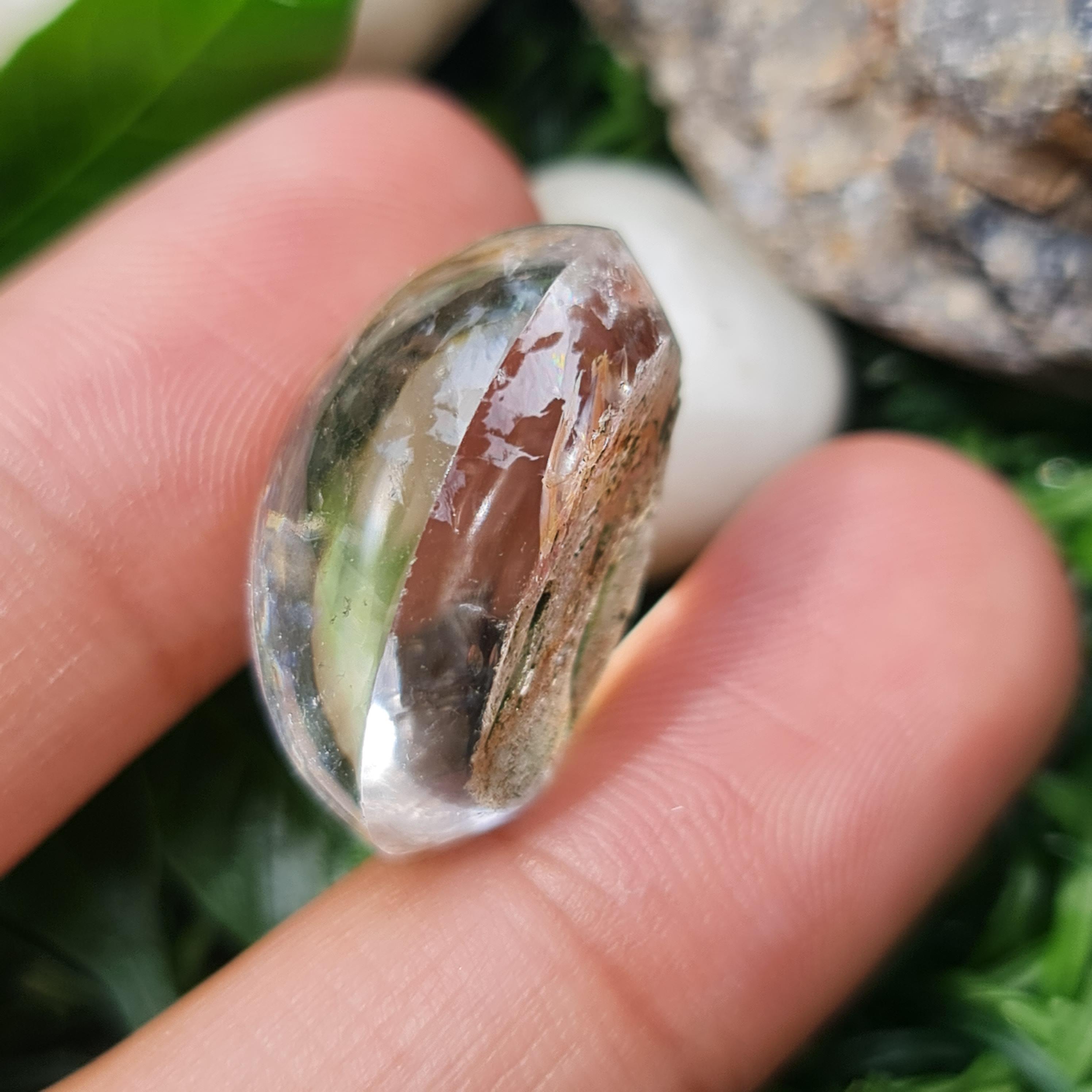 โป่งข่าม ควอตซ์ Rutilated Quartz 33.32 กะรัต Cts. พลอยแท้ อัญมณีมงคลประจําวันเกิด เครื่องประดับพลอย