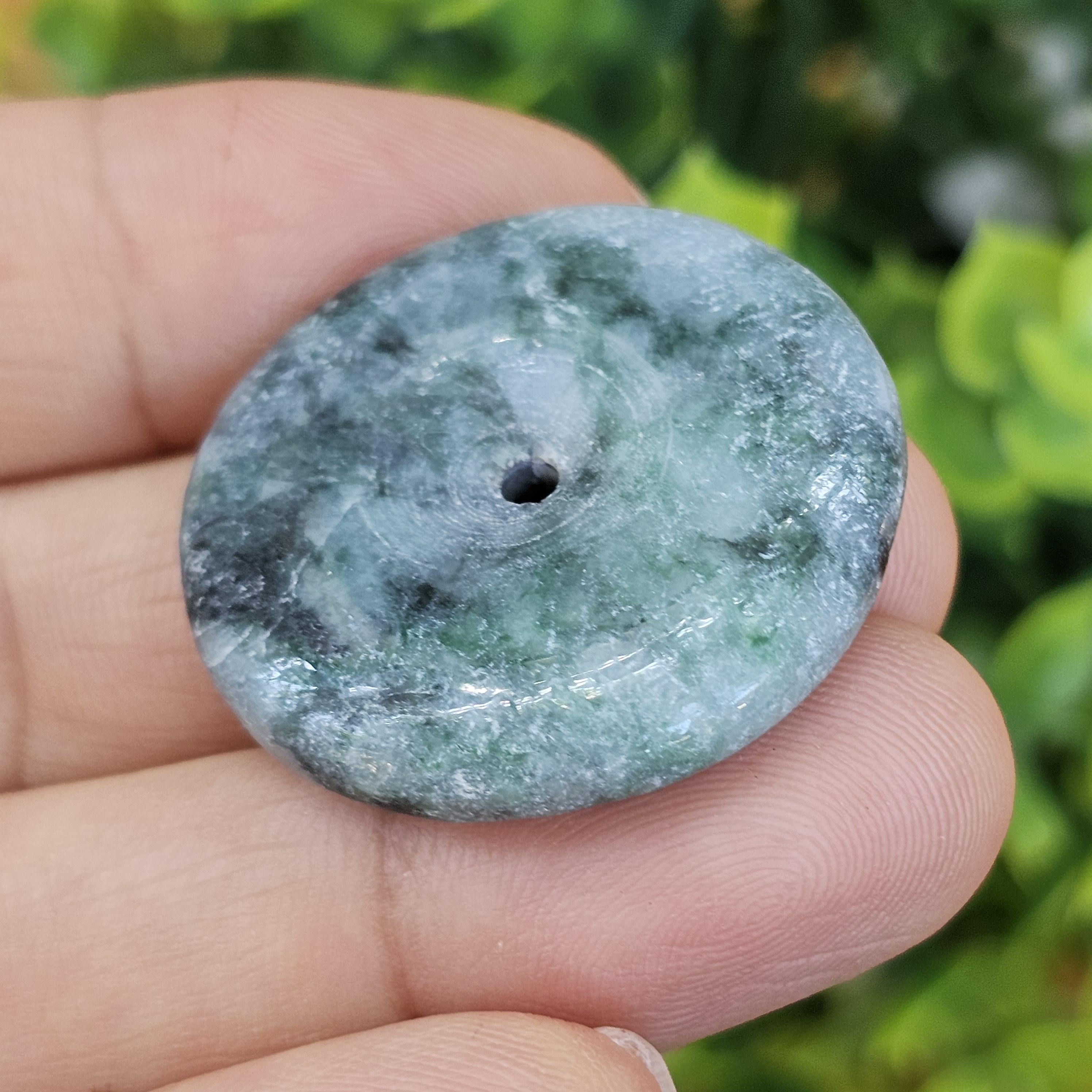 หยก พม่า แท้ Jade จี้โดนัทหยก (Bi-dise jadeite) พม่า (Myanmar) 60.20 กะรัต (Cts.)