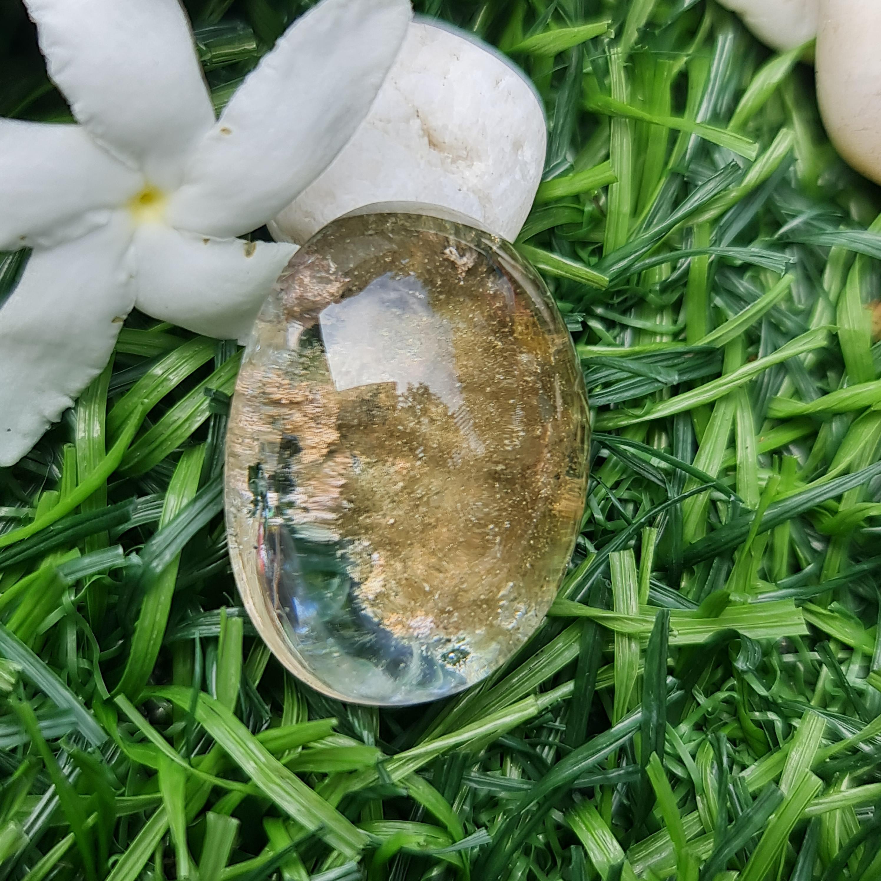 โป่งข่าม ควอตซ์ Rutilated Quartz 35.03 กะรัต Cts. พลอยแท้ อัญมณีมงคลประจําวันเกิด เครื่องประดับพลอย