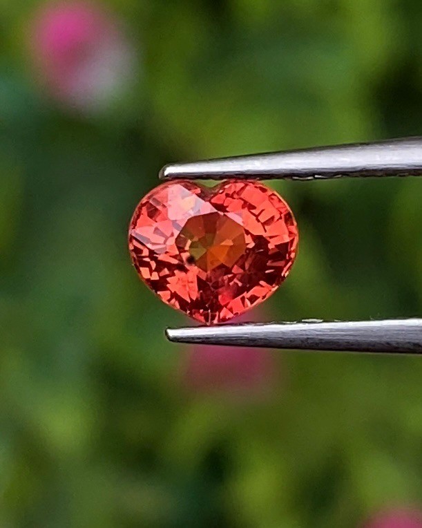 พลอย ออเรนจ์ แซฟไฟร์ Orange Sapphire 0.80 กะรัต (Cts.) พลอยแท้ อัญมณีมงคลประจําวันเกิด เครื่องประดับพลอย