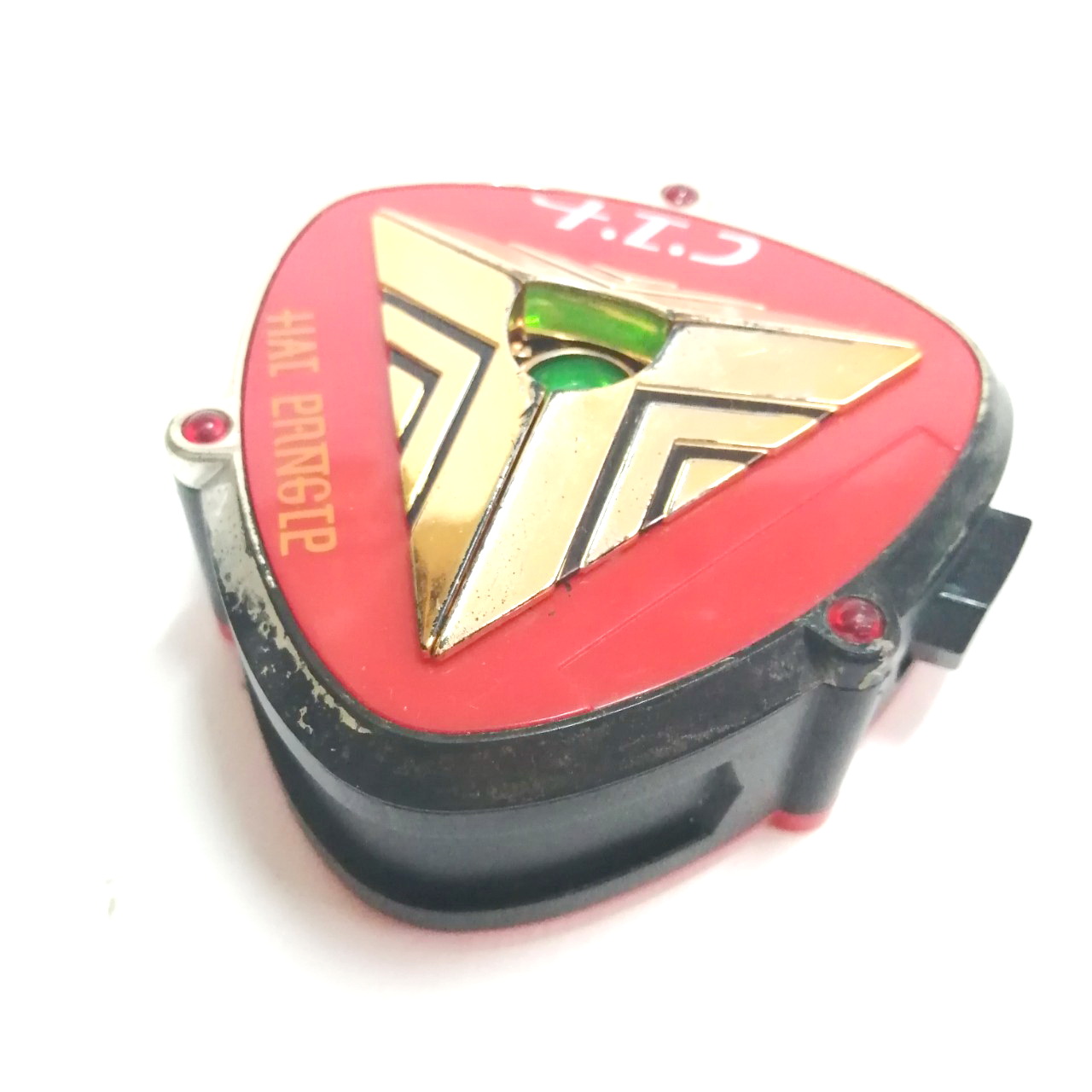 ตราตำรวจ/อุปกรณ์แสดงตัว ของไทม์ไฟร์เยอร์ จากขบวนการไทม์เรนเจอร์ ขนาดตามรูป **มีตำหนิตามภาพ_ กดปุ่มกลไกทำงานได้ มีไฟ มีรอย สีถลอกตามภาพ งานเก่าหายาก