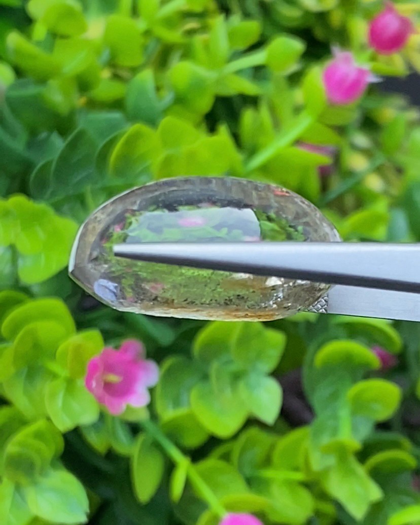 โป่งข่าม ควอตซ์ Rutilated Quartz 47.98 กะรัต Cts. พลอยแท้ อัญมณีมงคลประจําวันเกิด เครื่องประดับพลอย