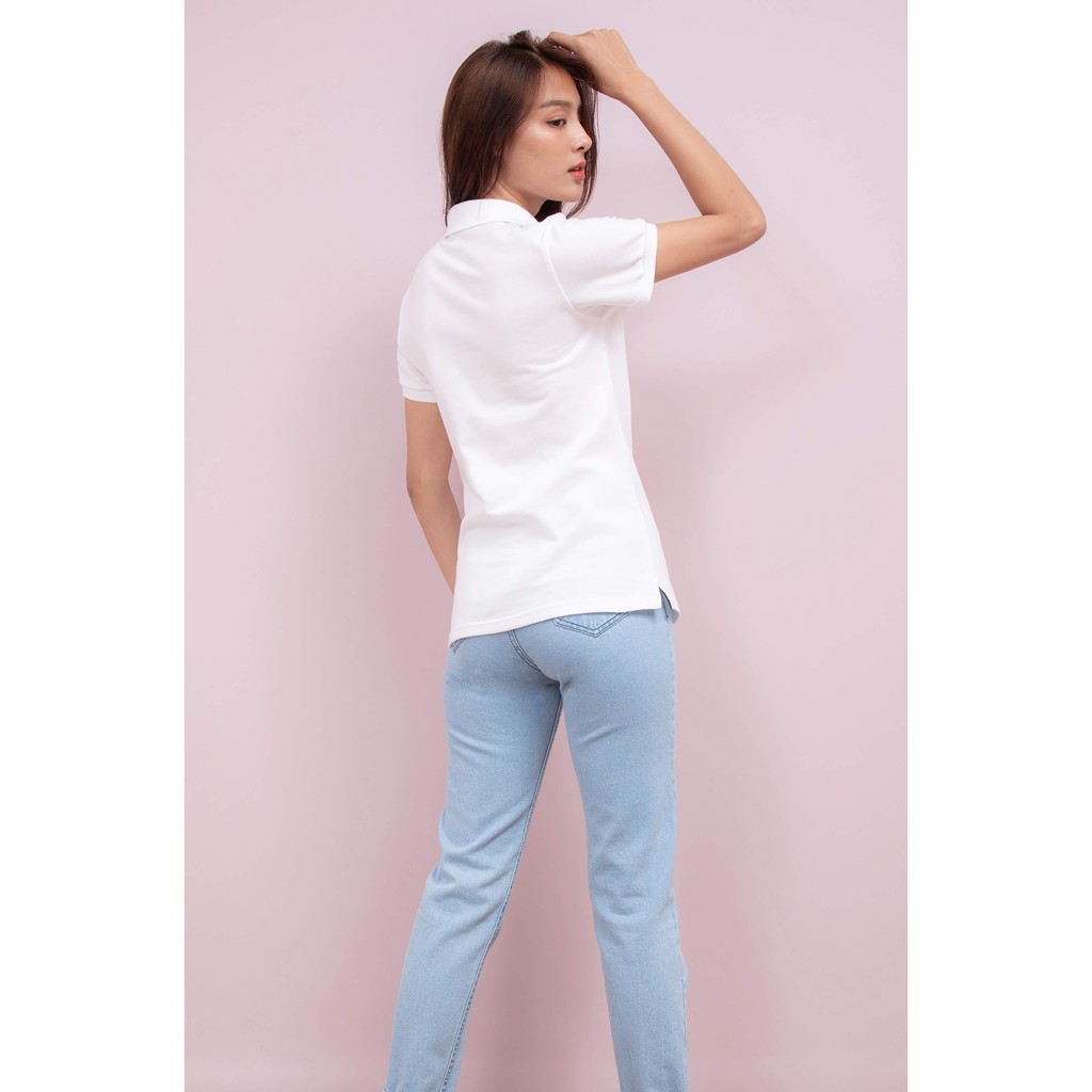 No Problem Noproblem ยอดขาย No.1 รับประกัน ไม่ย้วย ไม่ยืด ผ้านุ่ม เสื้อโปโล หญิง สีขาว