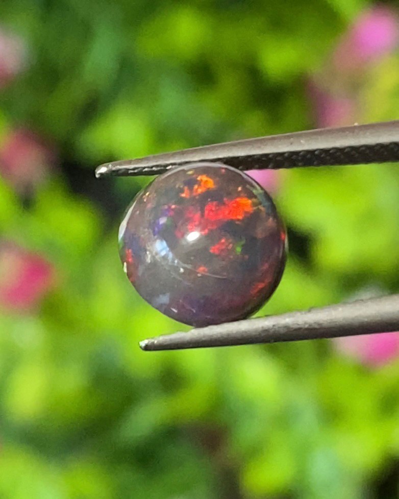 พลอย แบล็ก โอปอล Black Opal 1.95 กะรัต (Cts.) พลอยแท้ อัญมณีมงคลประจําวันเกิด เครื่องประดับพลอย