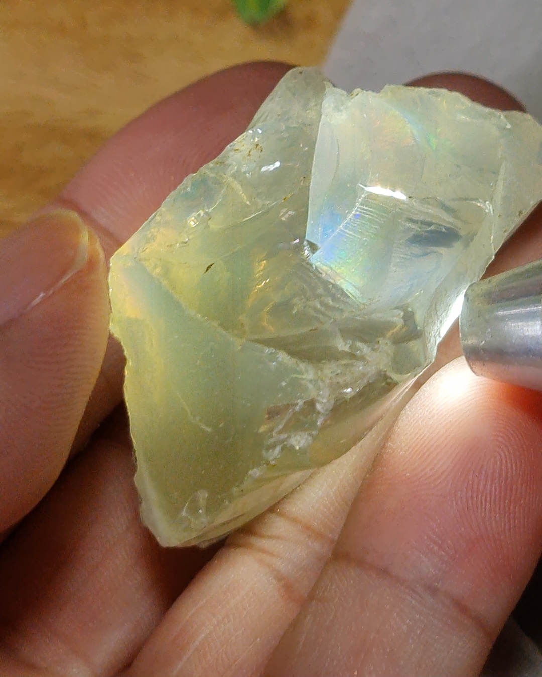 ก้อน ผลึก โอปอล Opal 47 กรัม (Grams.) พลอยแท้ อัญมณีมงคลประจําวันเกิด เครื่องประดับพลอย