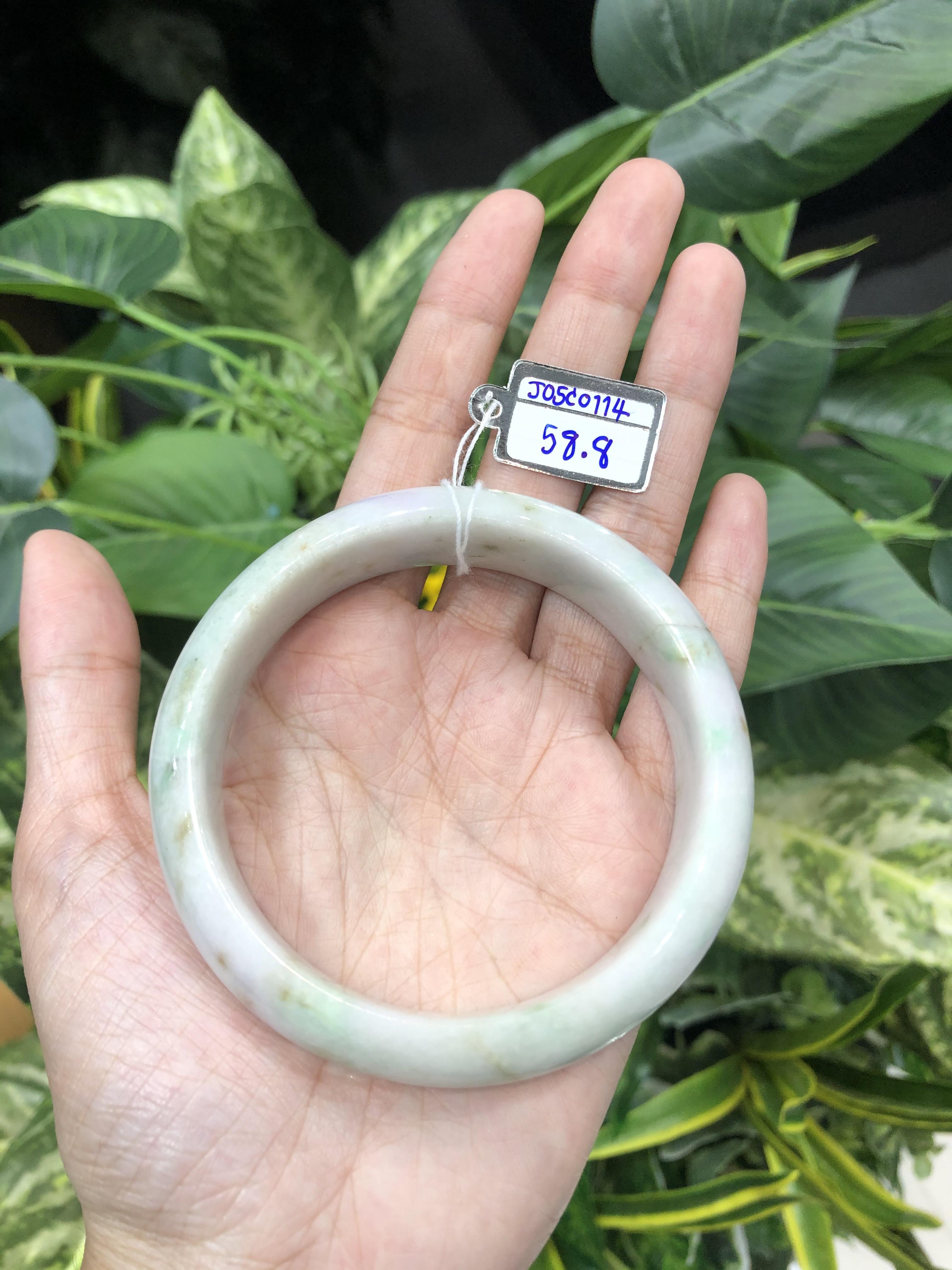 J05C0114 หยก พม่า แท้ Jade กำไลหยก 58.8 มม. (Jade bracelet) พม่า (Myanmar)