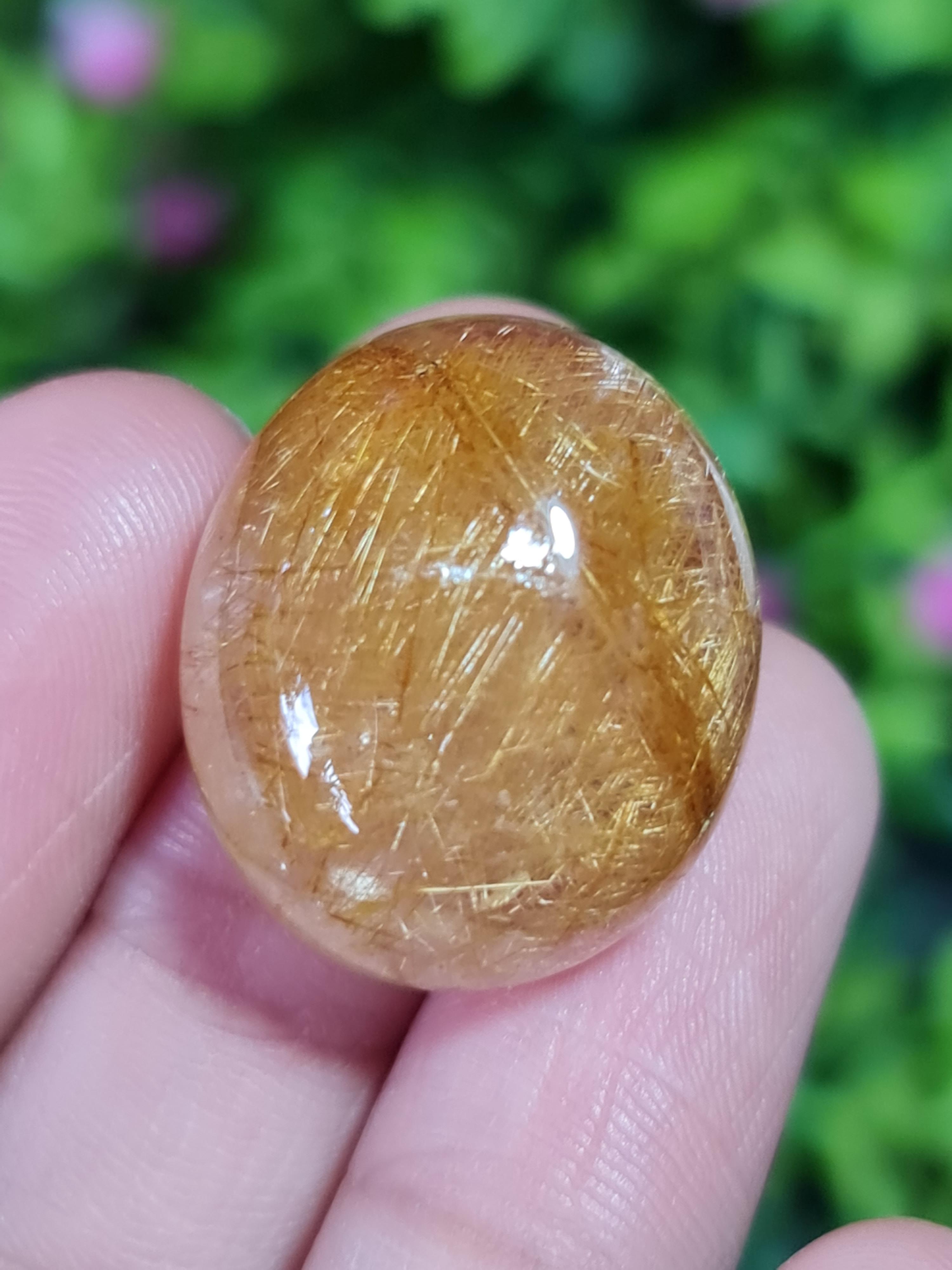ไหมทอง ควอตซ์ Golden Rutilated Quartz 45.15 กะรัต Cts.พลอยแท้ อัญมณีมงคลประจําวันเกิด เครื่องประดับพลอย