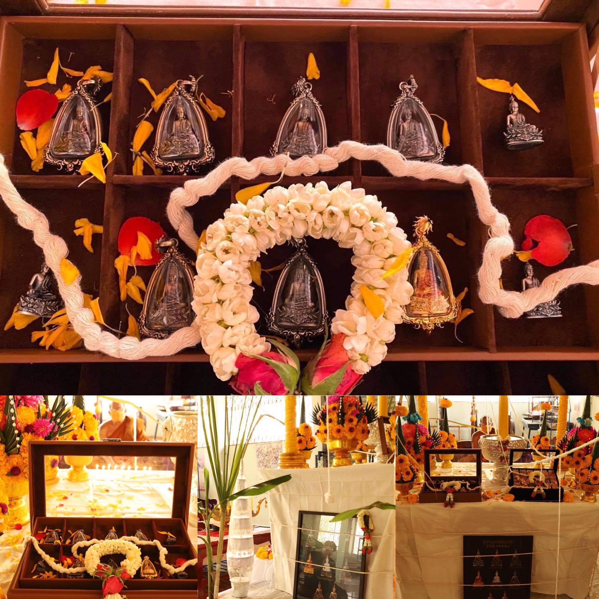 พระกริ่งพุทธมีสุขยกฐานะ เนื้อเงินซาติน