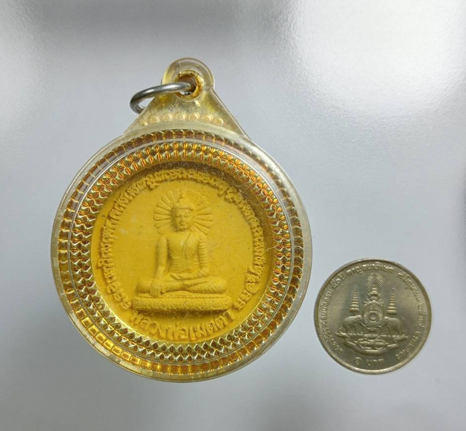 ผ2877 พระผงหลวงพ่อเมตตา องค์ท้าวมหาพรหม วัดไทยมคธพุทธวิปัสสนาพุทธคยารัฐพิหาร อินเดีย ปี2550