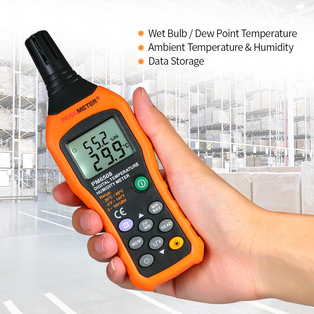 PEAKMETER เครื่องวัดอุณหภูมิ ความชื้น PM6508