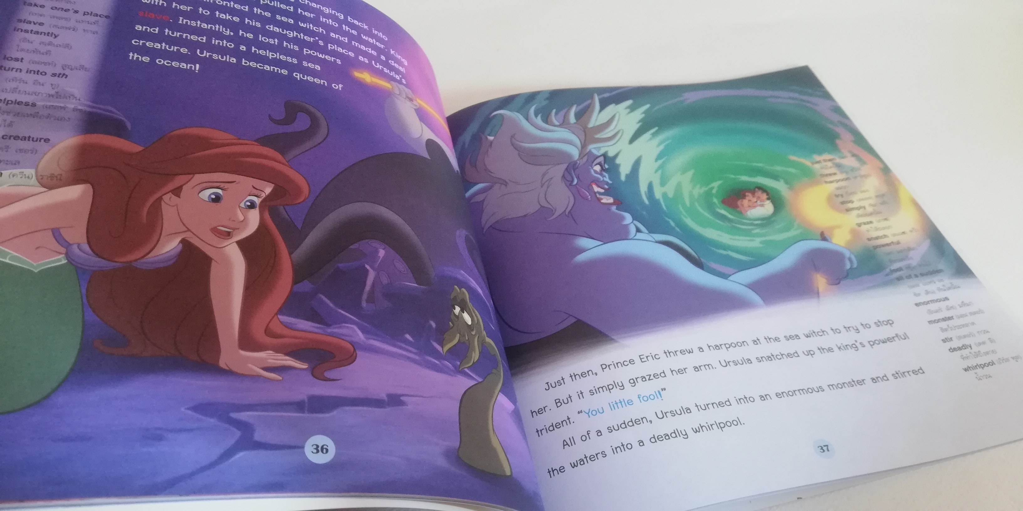 หนังสือนิทานเจ้าหญิงดิสนีย์ 2ภาษา ครึ่งเล่มแรกเป็นภาษาอังกฤษ และครึ่งเล่มหลังเป็นภาษาไทย ***ไม่เช็คแผ่นCD เดอะลิตเติ้ลเมอเมด The Little Mermaid. เจ้าหญิงเงือกน้อยใต้สมุทร แอเรียล