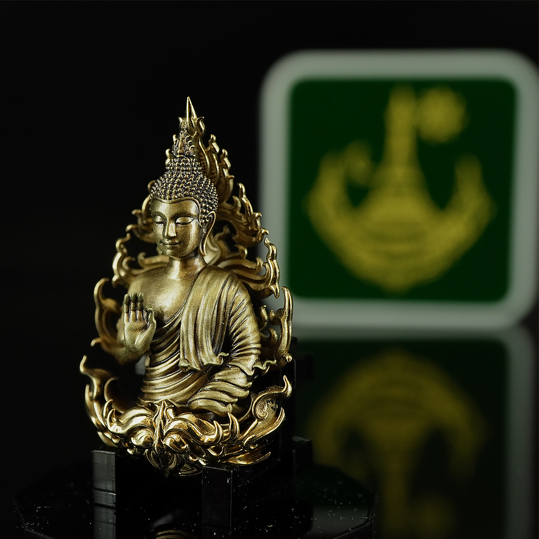 พระพุทธอโรคยา พิมพ์ใหญ่ เนื้อบรอนซ์รมดำปัดสว่าง