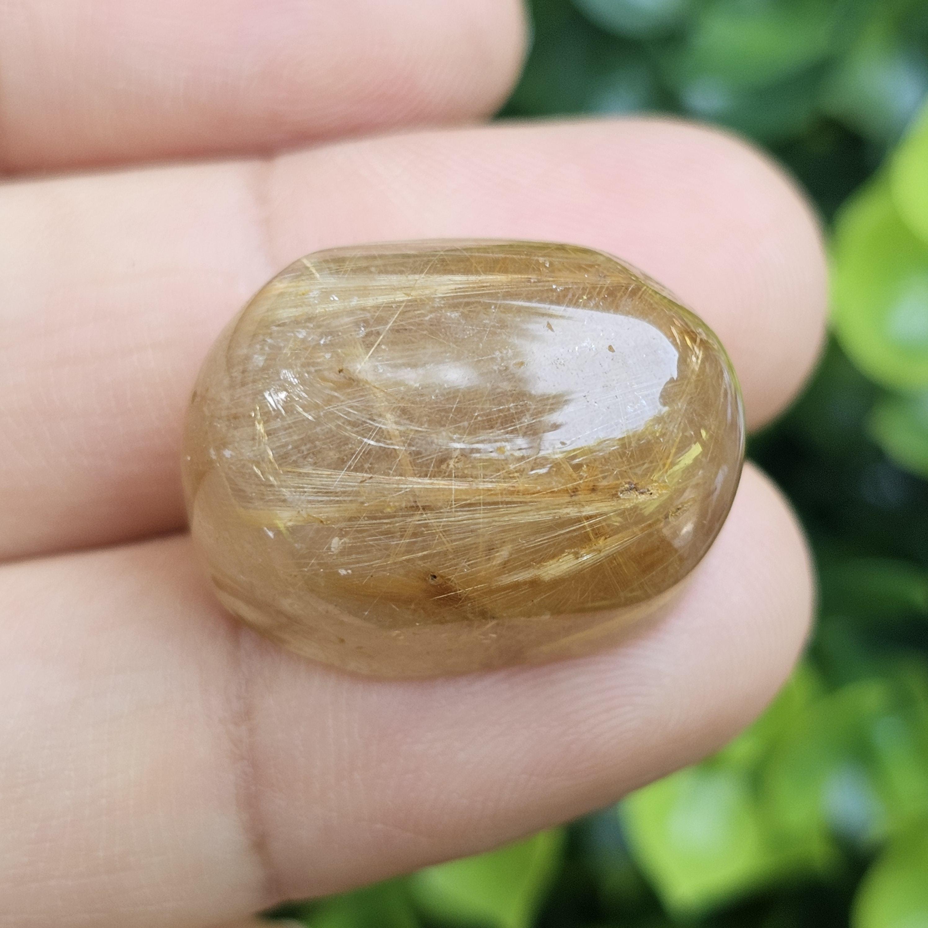 ไหมทอง ควอตซ์ Golden Rutilated Quartz 40.92 กะรัต Cts.พลอยแท้ อัญมณีมงคลประจําวันเกิด เครื่องประดับพลอย