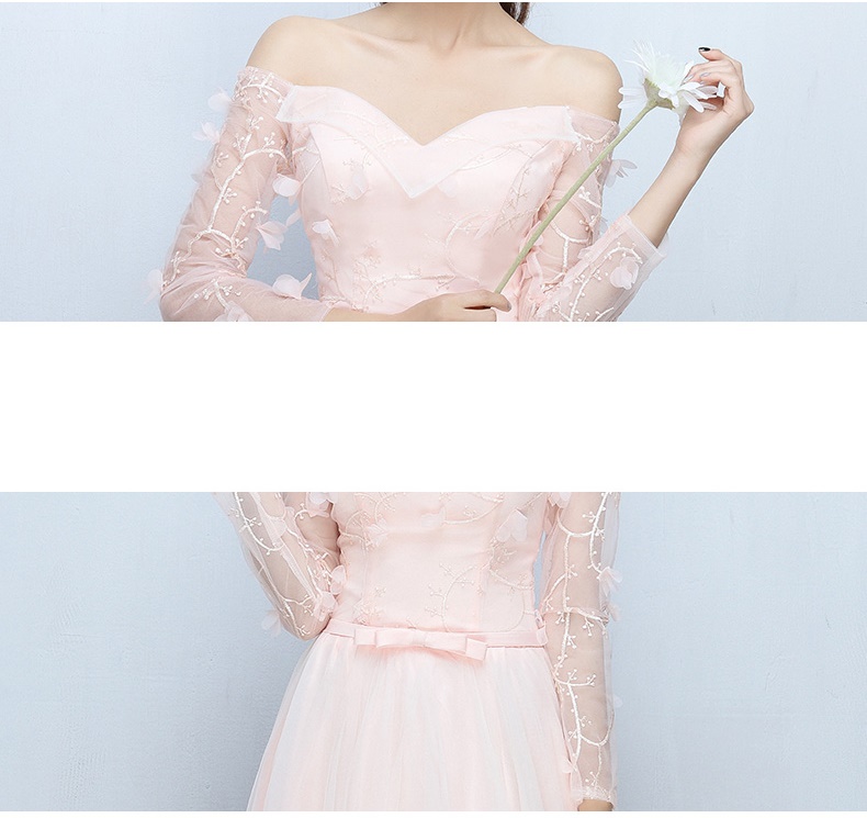 Pre-order ชุดเพื่อนเจ้าสาว สีชมพูโอรส กระโปรงตาข่าย เชือกผูกหลัง