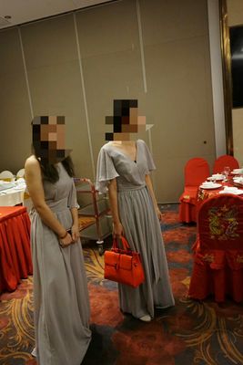 Pre-order ชุดเพื่อนเจ้าสาว สีเทา ผ้าชีฟอง เชือกผูกหลัง มีหลายแบบ