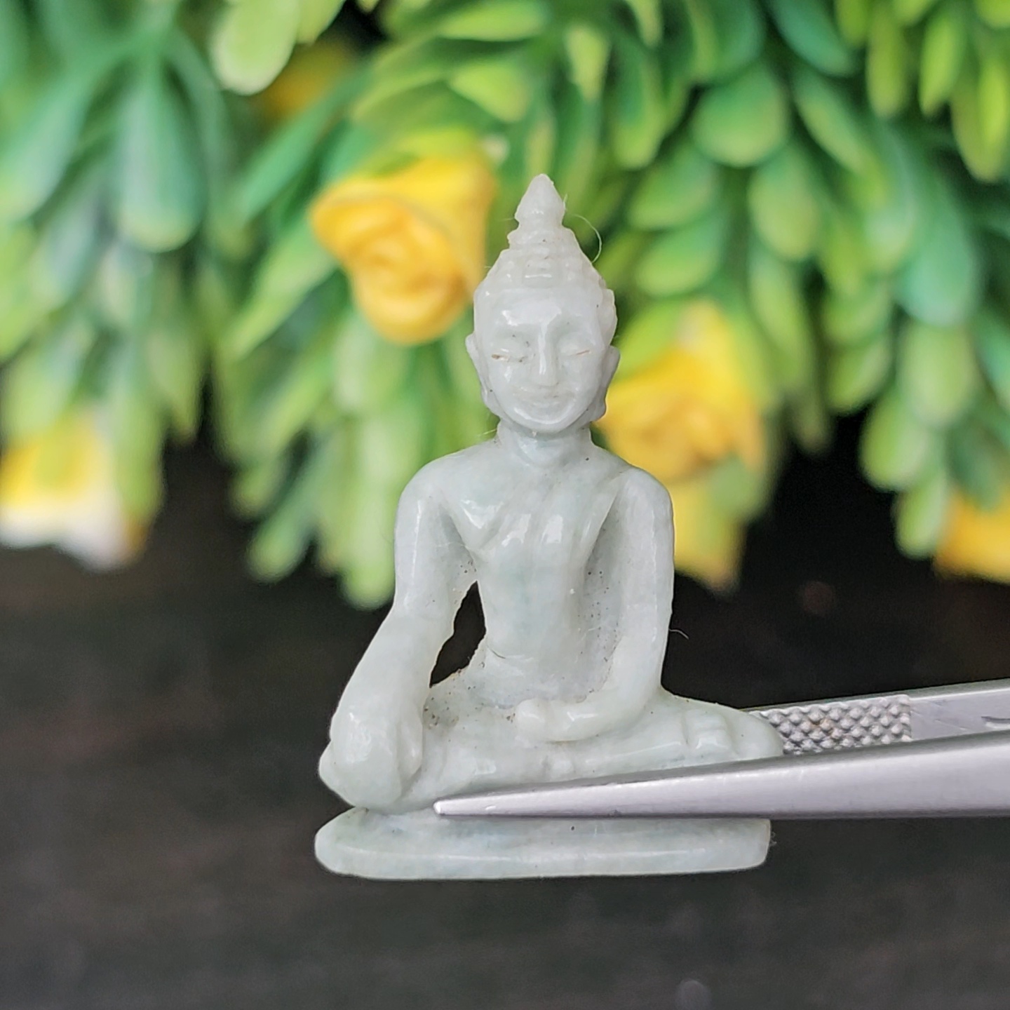 หยก แกะสลัก รูป พระ (Burmese jadeite) 17.77 กะรัต (cts.) หยก พม่า แท้