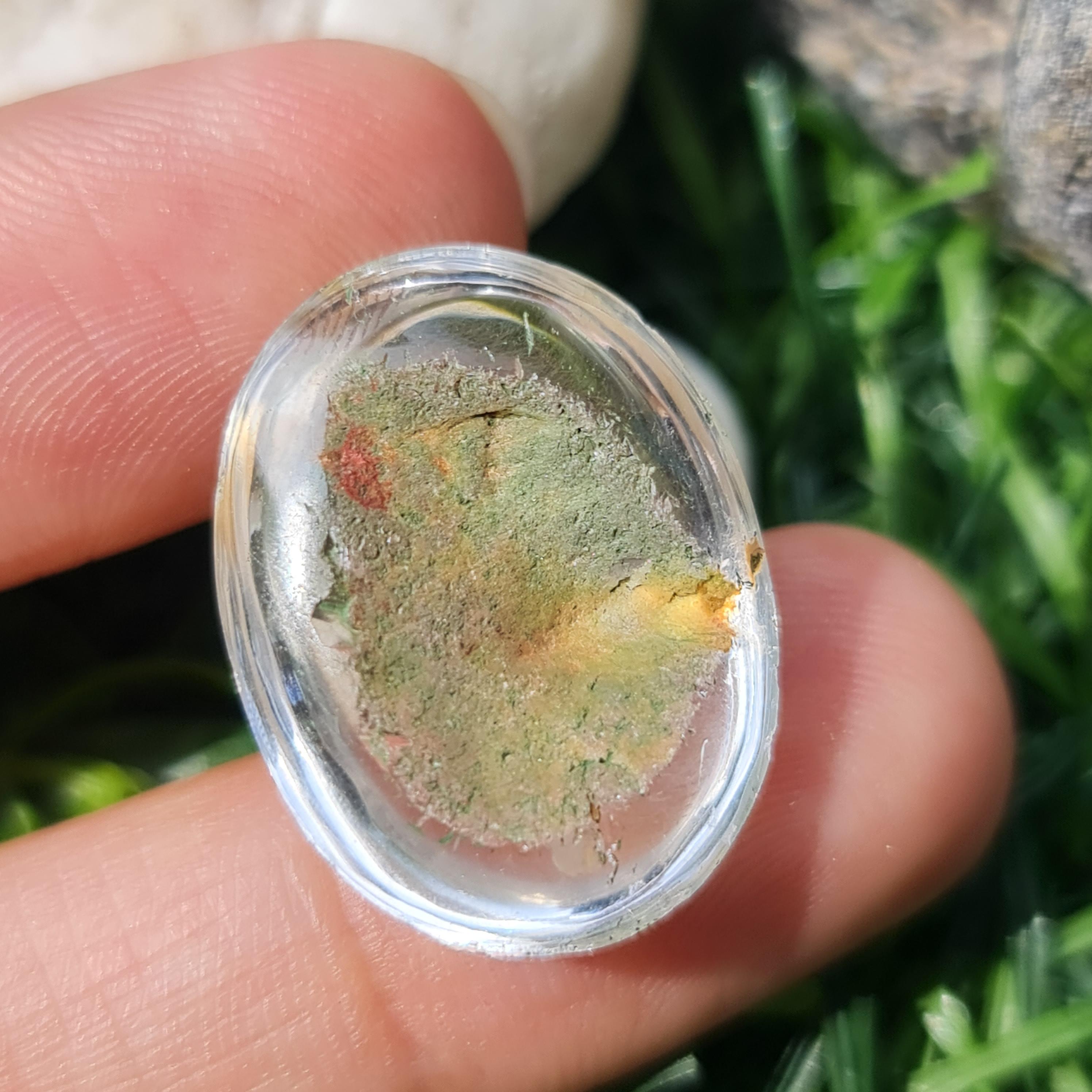 โป่งข่าม ควอตซ์ Rutilated Quartz 23.85 กะรัต Cts. พลอยแท้ อัญมณีมงคลประจําวันเกิด เครื่องประดับพลอย