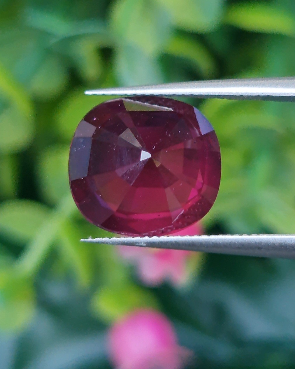 พลอย โรโดไลต์ กาเน็ท Rhodolite Garnet 7.52 กะรัต Cts.พลอยแท้ อัญมณีมงคลประจําวันเกิด เครื่องประดับพลอย