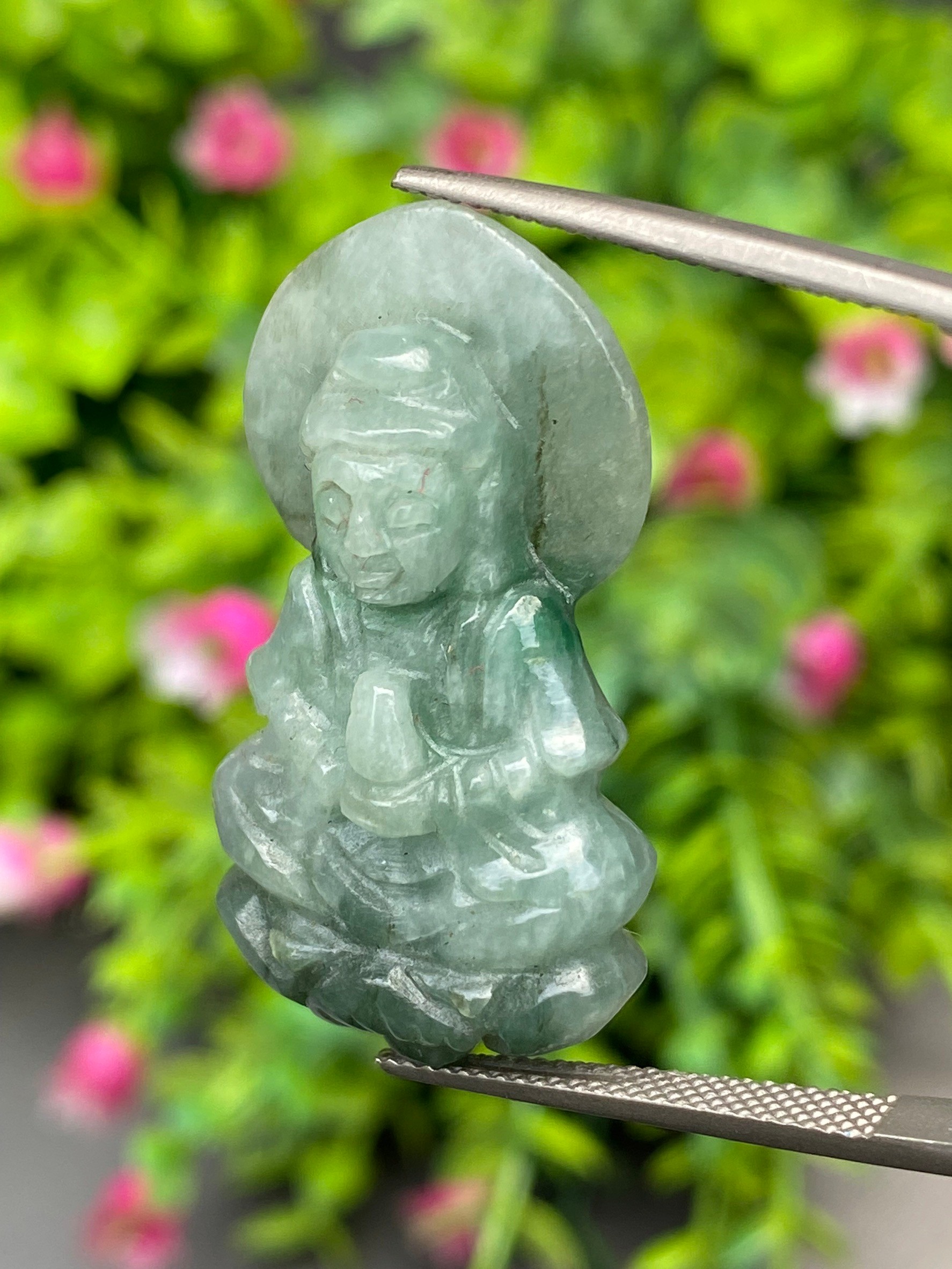 หยก แกะสลัก รูป เจ้าแม่กวนอิม (Burmese jadeite) 38.03 กะรัต (cts.) หยก พม่า แท้