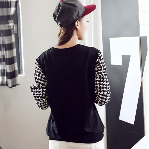 เสื้อสเวตเตอร์กันหนาว ปักลาย แขนยาวพิมพ์ลาย (12004H)