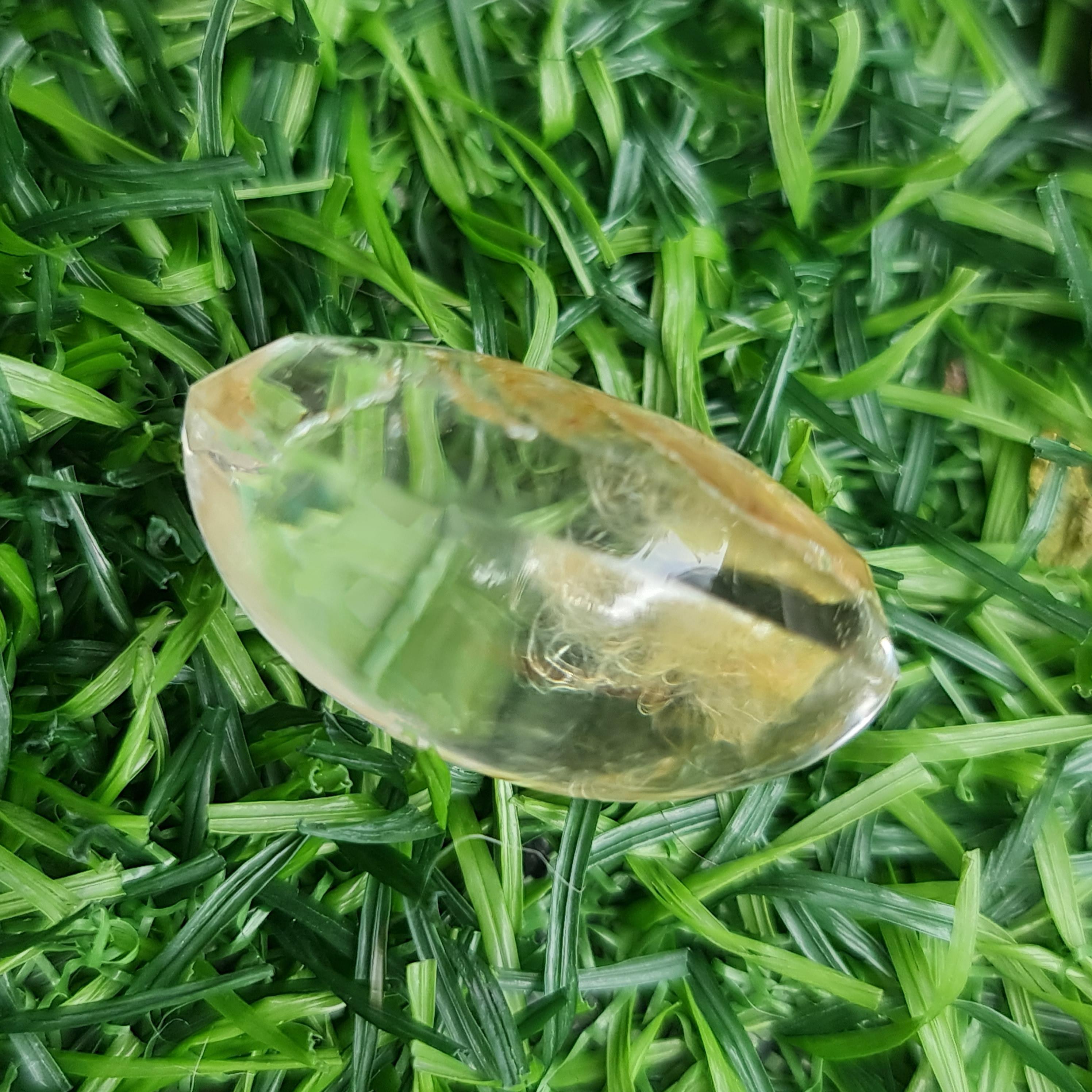 โป่งข่าม ควอตซ์ Rutilated Quartz 63.46 กะรัต Cts. พลอยแท้ อัญมณีมงคลประจําวันเกิด เครื่องประดับพลอย