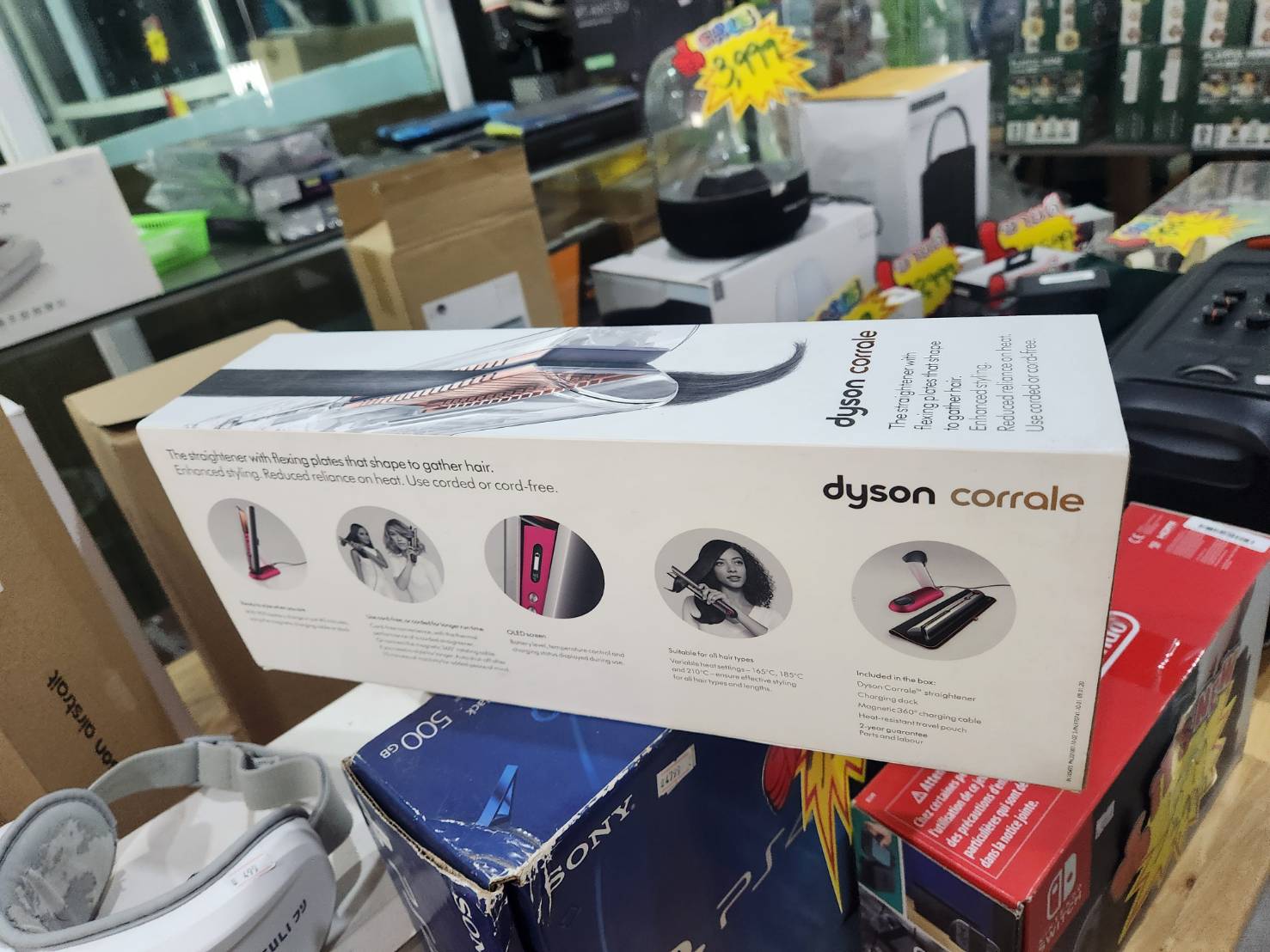 เครื่องหนีบผม Dyson Corrale+Adapter+แท่นชาร์จ มือสองสภาพเหมือนใหม่เลย