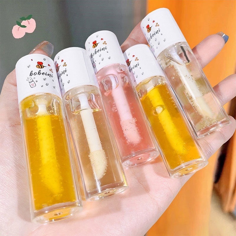 1 PV. Peach Milk Honey ลิปกลอสกลิ่นพีช น้ําผึ้ง บรรเทาอาการแห้ง ชุ่มชื้น เบา ลิปหัวแปรงใหญ่ เกาหลี น่ารัก สำหรับแต่งหน้า