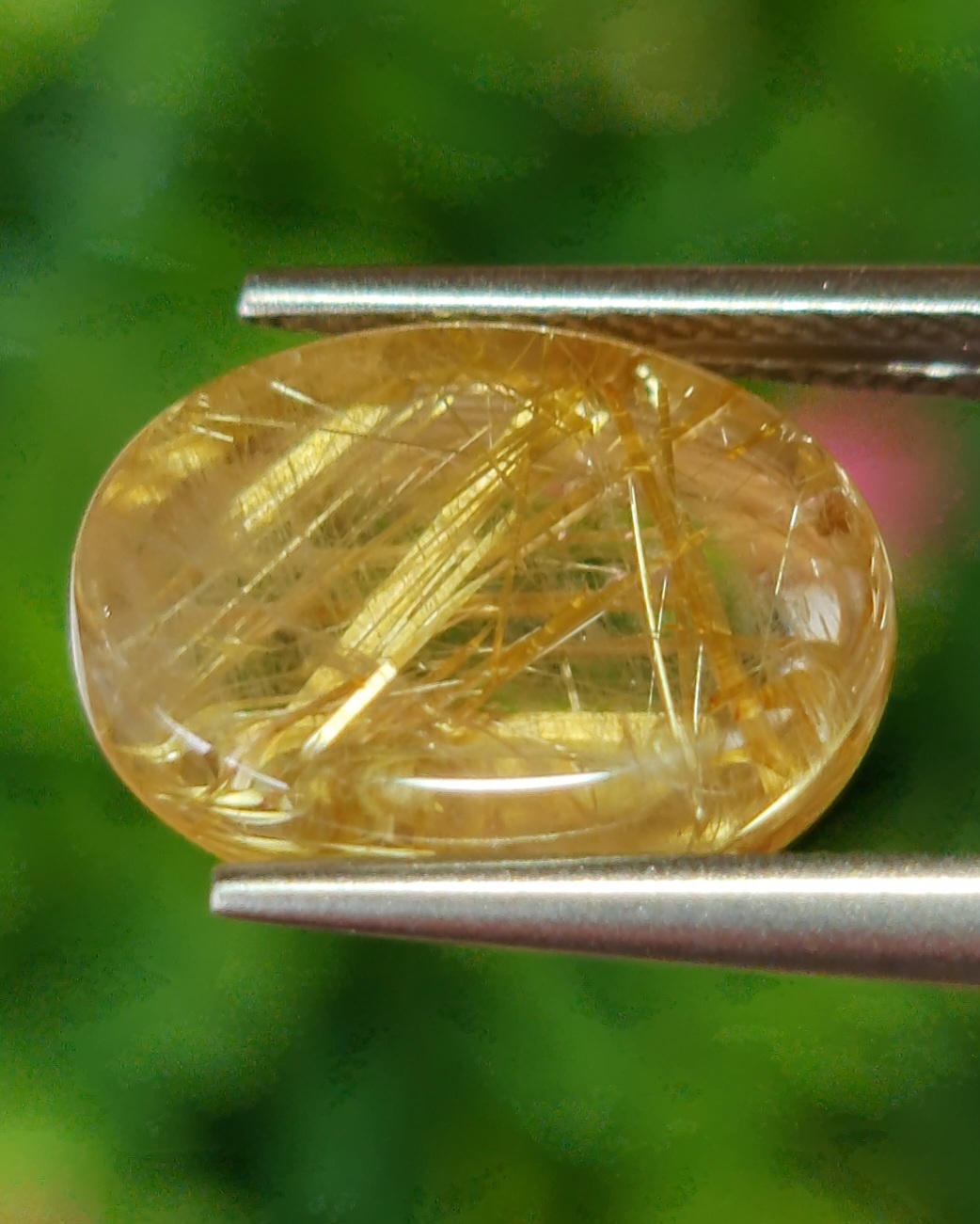 ไหมทอง ควอตซ์ Golden Rutilated Quartz 8.00 กะรัต Cts.พลอยแท้ อัญมณีมงคลประจําวันเกิด เครื่องประดับพลอย