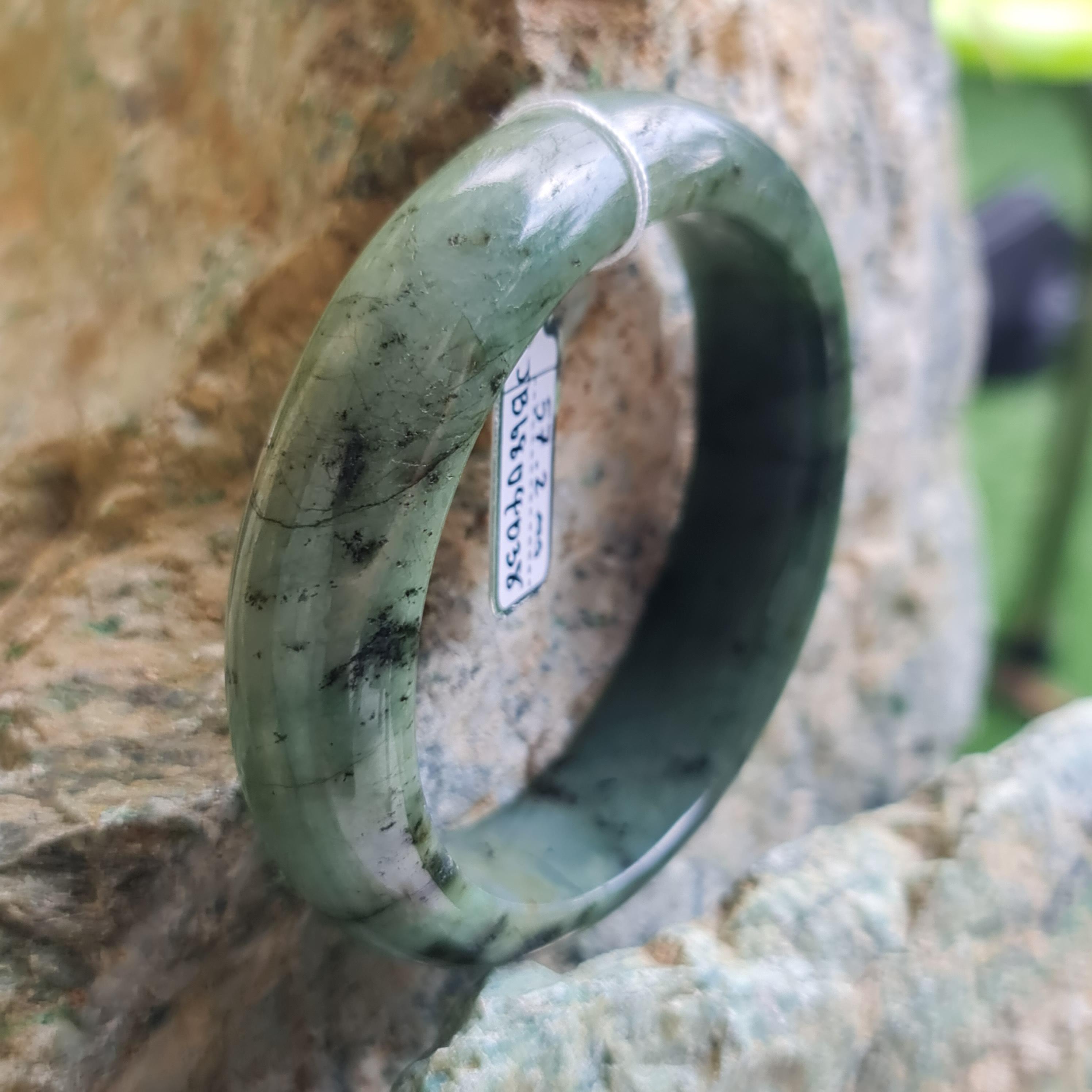 JB6804038 หยก พม่า แท้ Jade กำไลหยก 57.2 มม. (Jadeite bracelet) พม่า (Myanmar)