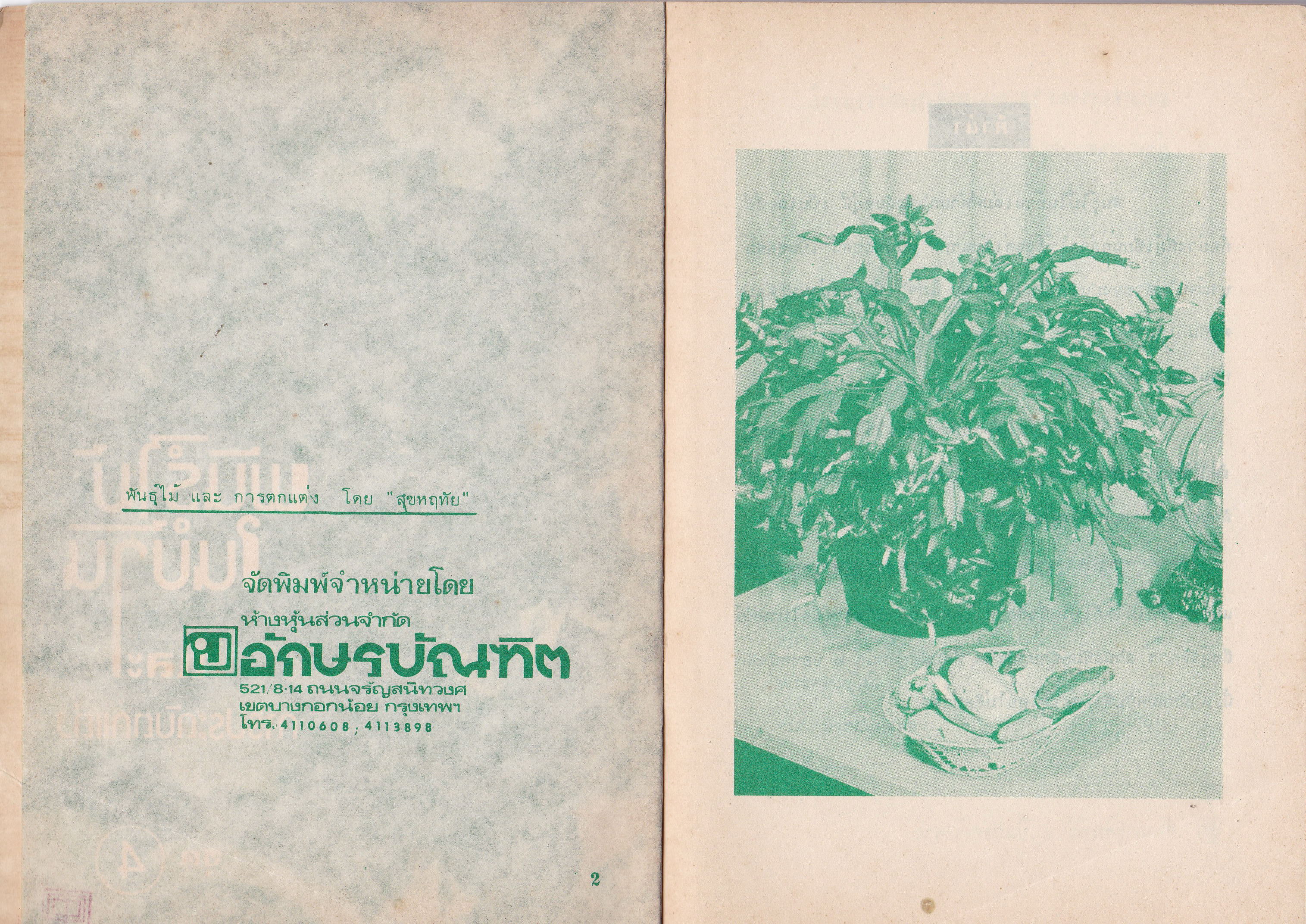 หนังสือเก่า "พันธุ์ไม้ในบ้านและการประดับตกแต่ง ชุด 4" โดย สุขหฤทัย