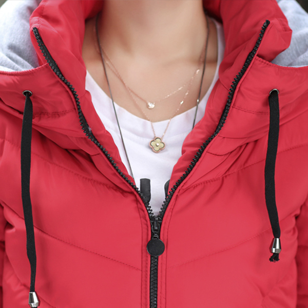 เสื้อโค้ทกันหนาวติดลบลุยหิมะได้ คอปิดซ้อนฮู้ด ทรงสลิม (12236X)