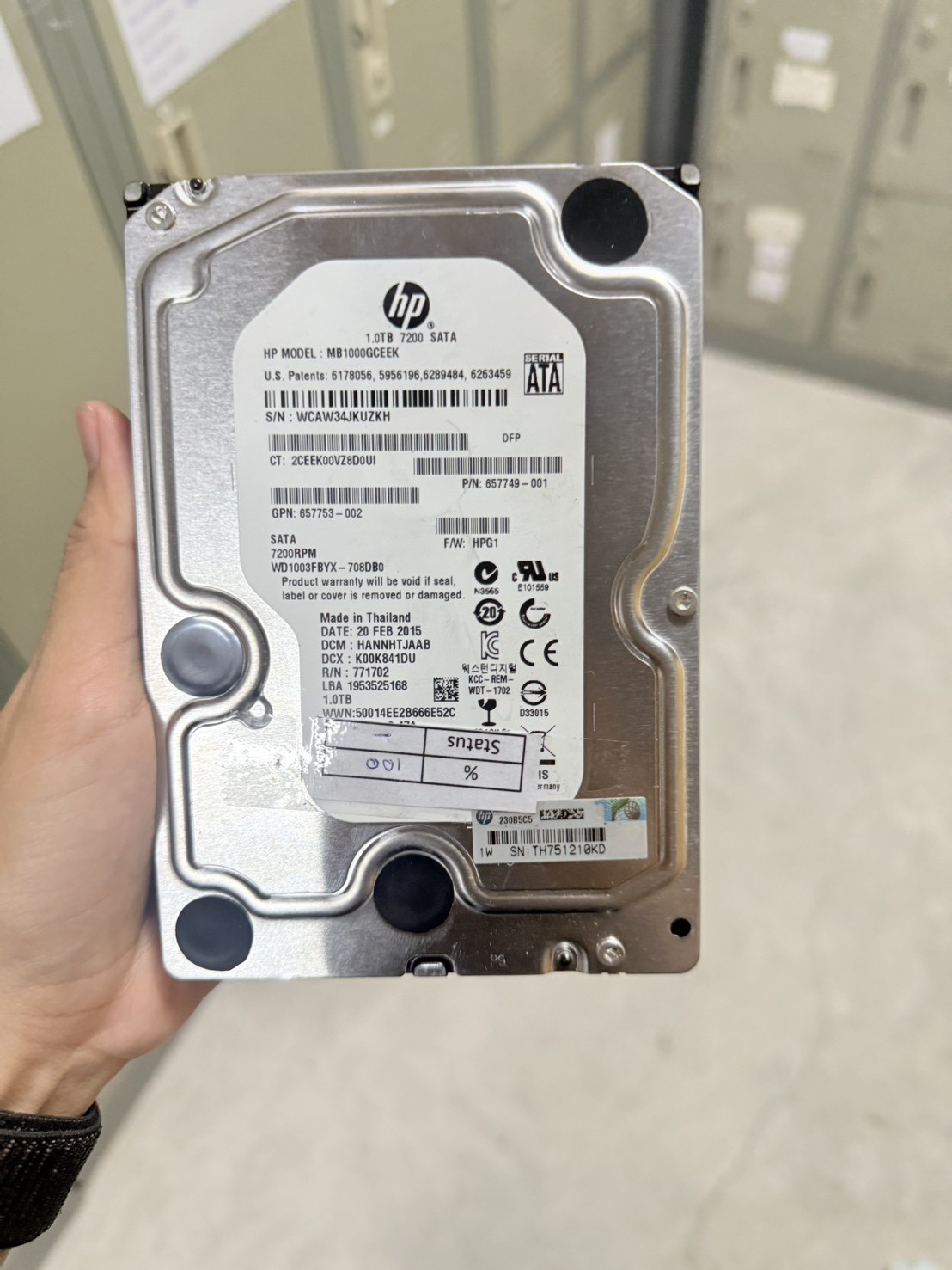 HDD HP 1TB SATA 3.5 6Gbps 7200RPM"