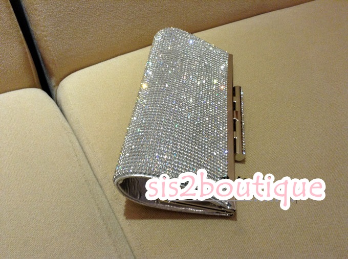 Pre-order กระเป๋าออกงาน Evening Clutch ทรงหรู คริสตัลทั้งใบ สวยหรู พร้อมสายสะพายสั้น/ยาว