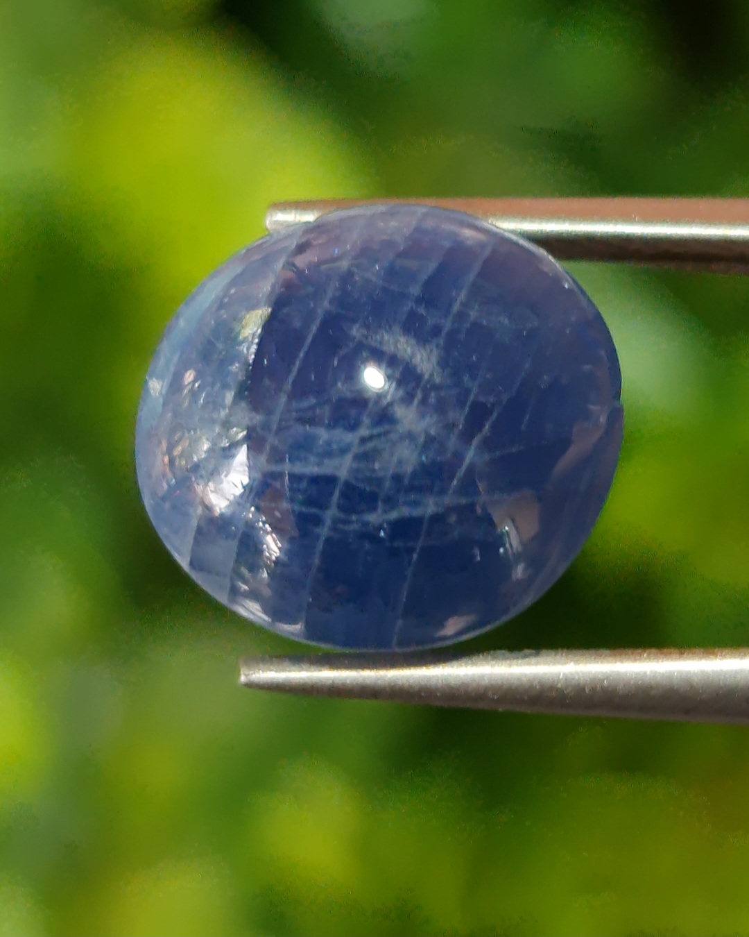 พลอย ไพลิน Blue Sapphire 8.49 กะรัต (Cts.) ดิบ (Unheated) พลอยแท้ อัญมณีมงคลประจําวันเกิด เครื่องประดับพลอย