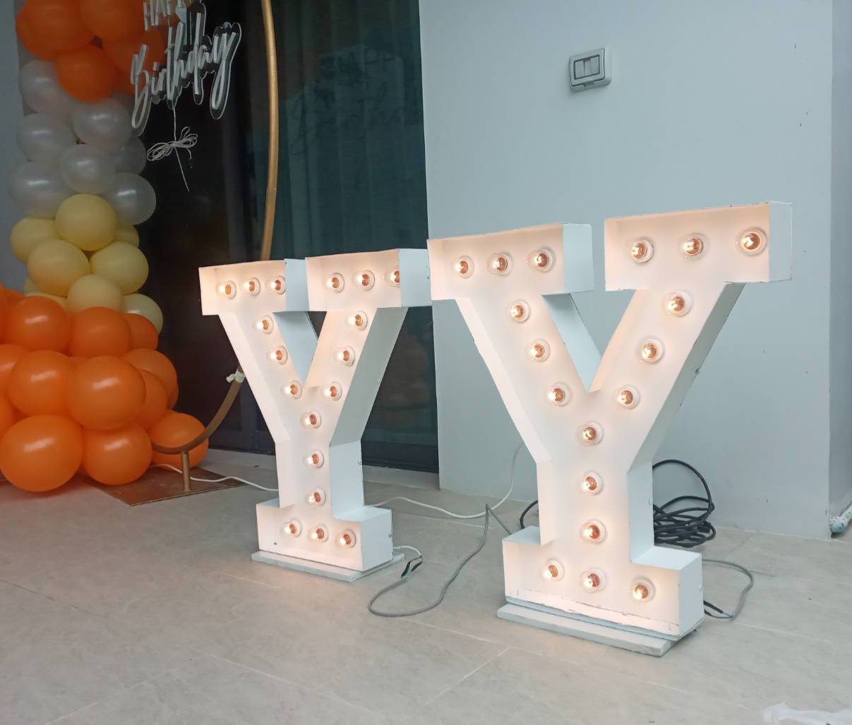 อักษรเช่าไฟปิงปอง YY ขนาดอักษรสูง 70cm