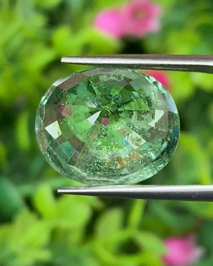 พลอย พาไรบ้า ทัวร์มาลีน Paraiba Tourmaline 13.99 กะรัต (Cts.) พร้อมใบเซอร์ พลอยแท้อัญมณีมงคล ประจําวันเกิด เครื่องประดับพลอย