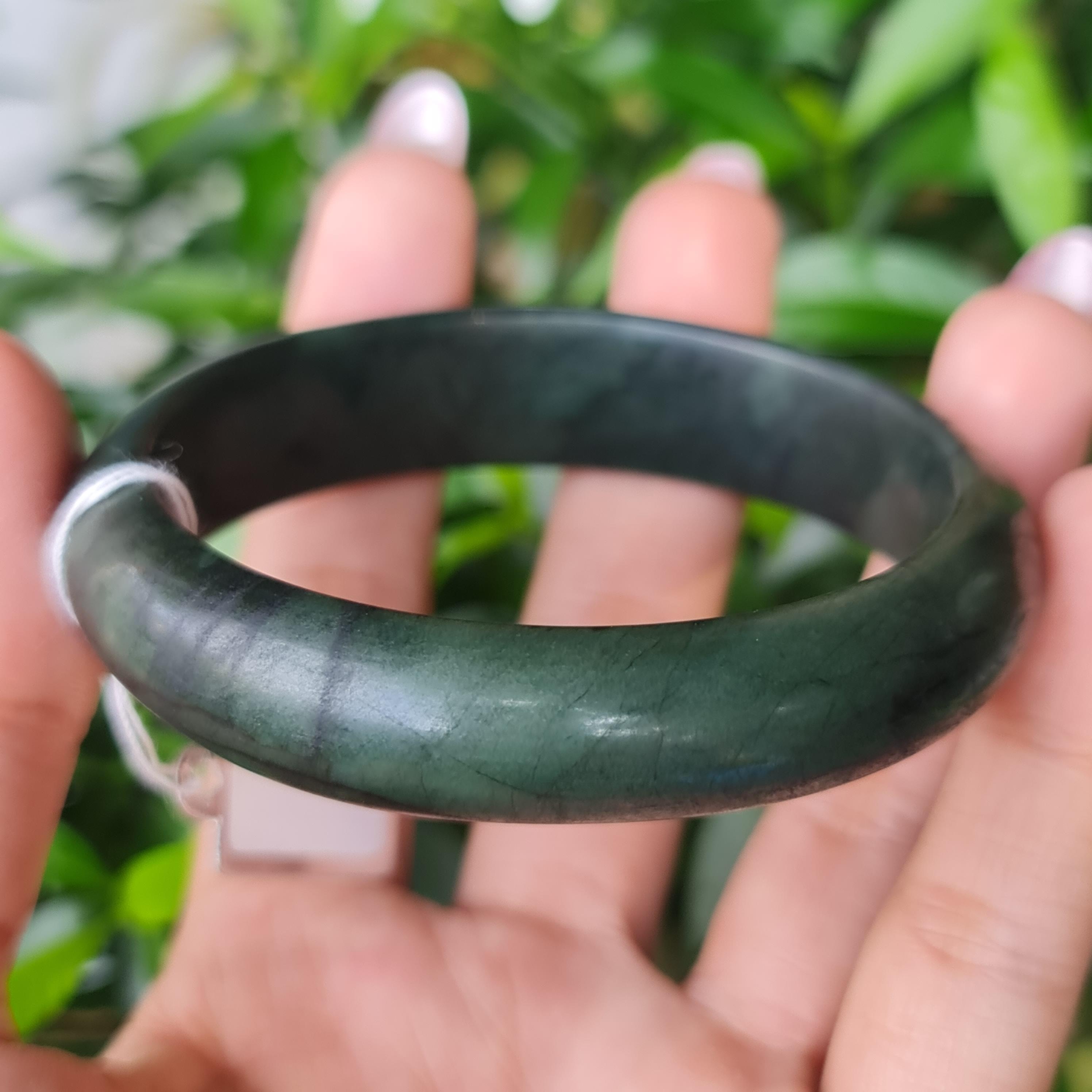 JB6804064 หยก พม่า แท้ Jade กำไลหยก 57.7 มม. (Jadeite bracelet) พม่า (Myanmar)