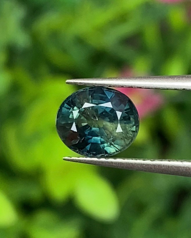 พลอย แซฟไฟร์ 3 สี Tri-Color Sapphire 1.65 กะรัต (Cts.) พลอยแท้ อัญมณีมงคลประจําวันเกิด เครื่องประดับพลอย