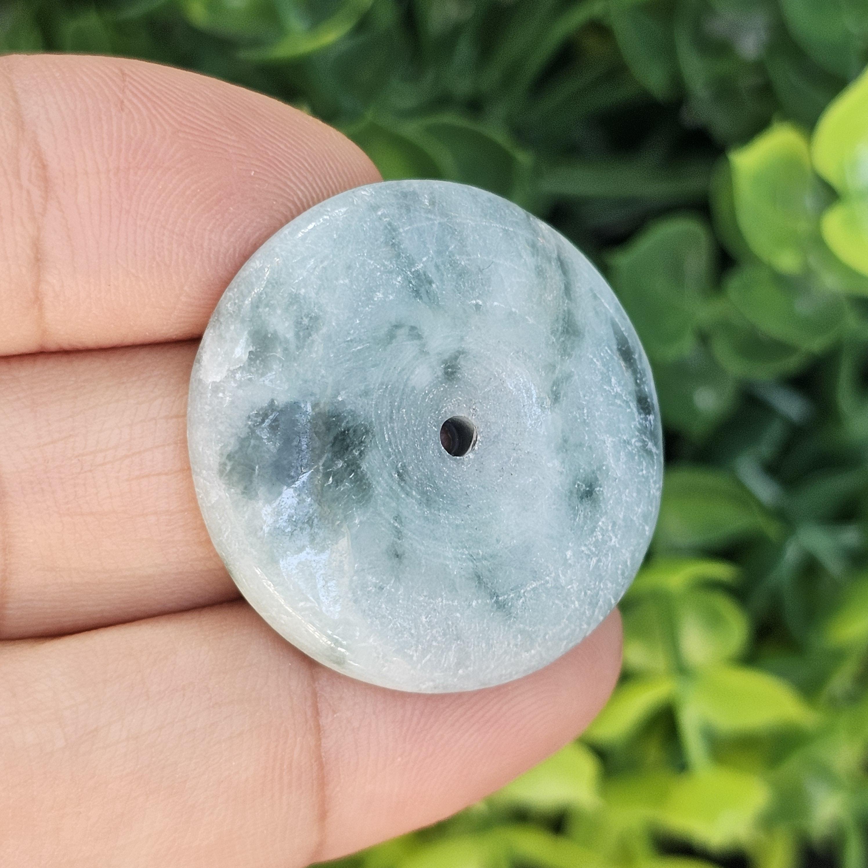 หยก พม่า แท้ Jade จี้โดนัทหยก (Bi-dise jadeite) พม่า (Myanmar) 59.37 กะรัต (Cts.)