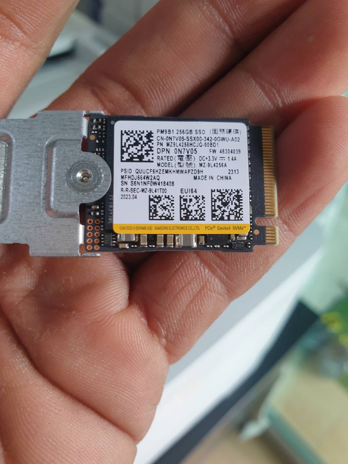 SSD PM9B 256GB PCIe GEN4x4 NVme มี 14 ตัว