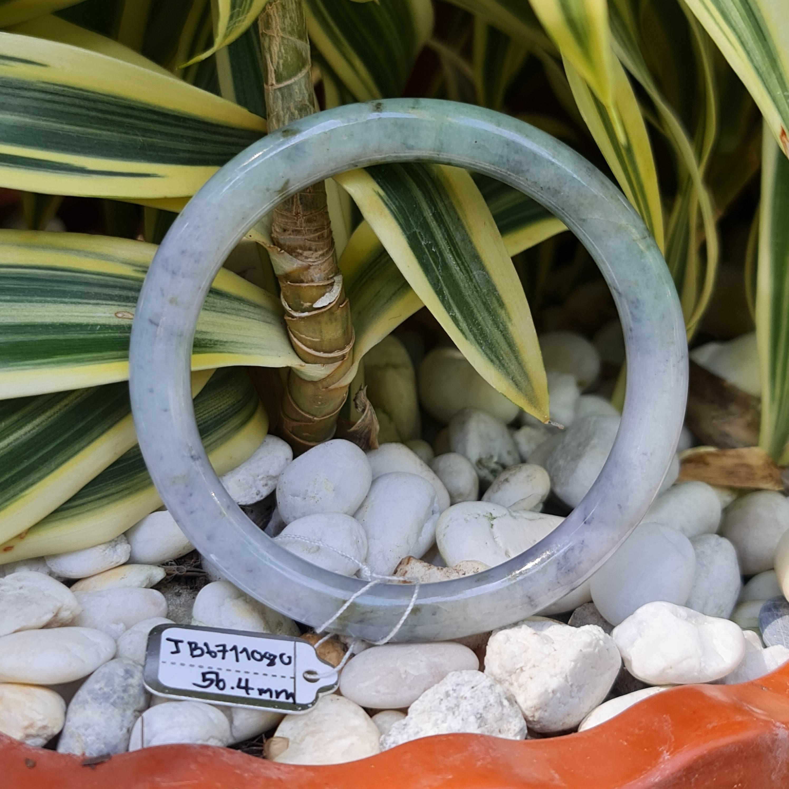 JB6711080 หยก พม่า แท้ Jade กำไลหยก 56.4 มม. (Jadeite bracelet) พม่า (Myanmar)