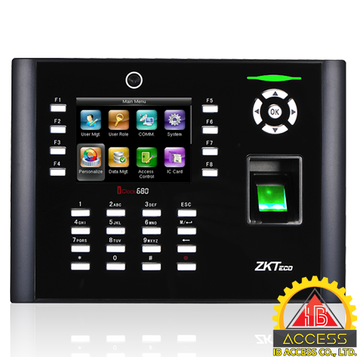 เครื่องสแกนลายนิ้วมือ ยี่ห้อ ZKTeco รุ่น lClock680 รองรับระบบ Access Control