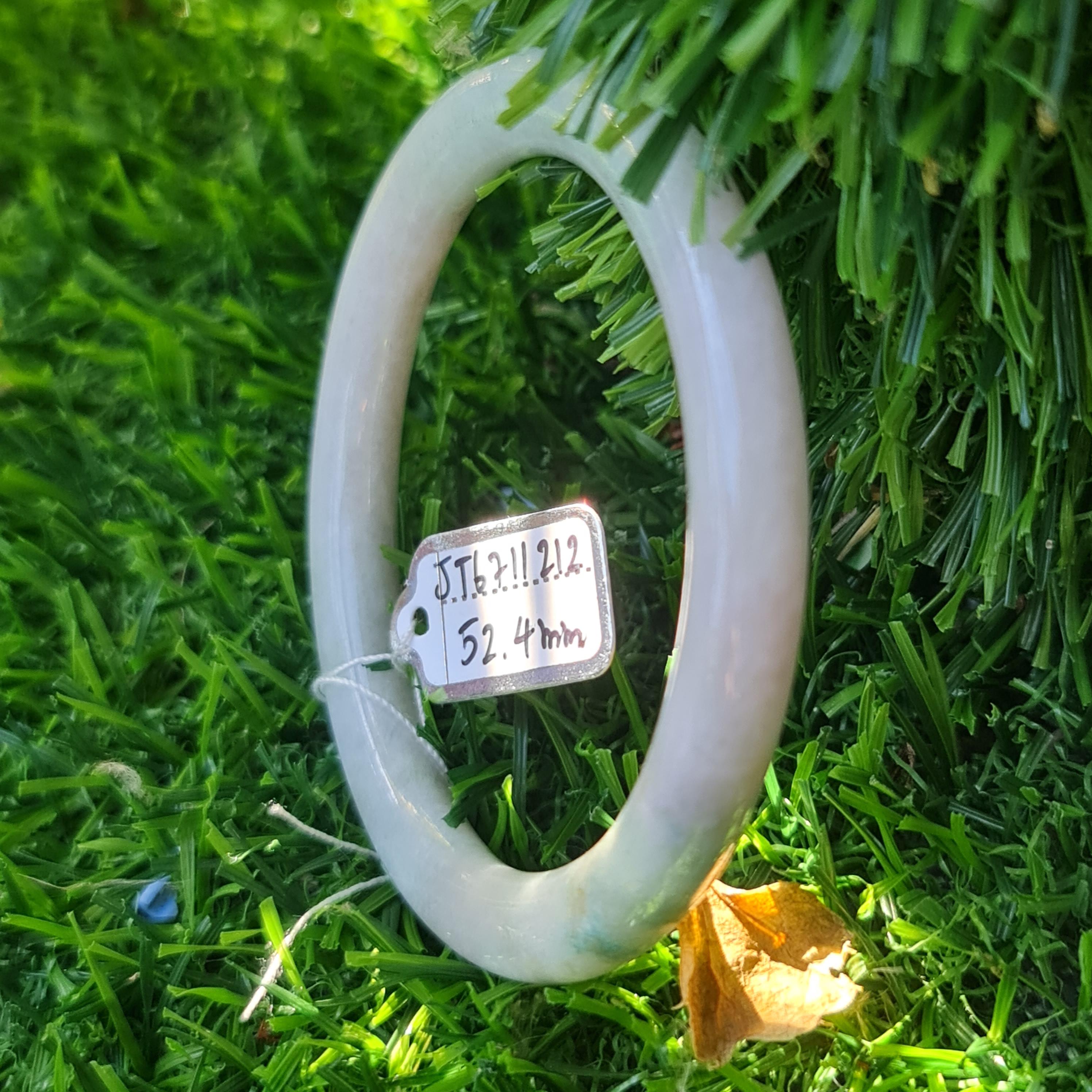 JT6711212 หยก พม่า แท้ Jade กำไลหยก 52.4 มม. (Jadeite bracelet) พม่า (Myanmar)