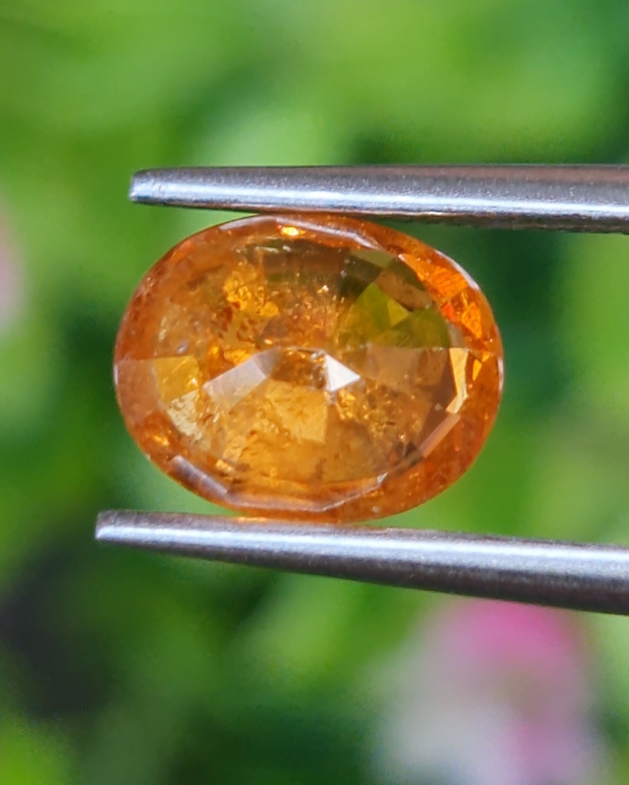 พลอย สเปสซาร์ไทต์ Spessartite Garnet 2.47 กะรัต Cts. พลอยแท้ อัญมณีมงคลประจําวันเกิด เครื่องประดับพลอย