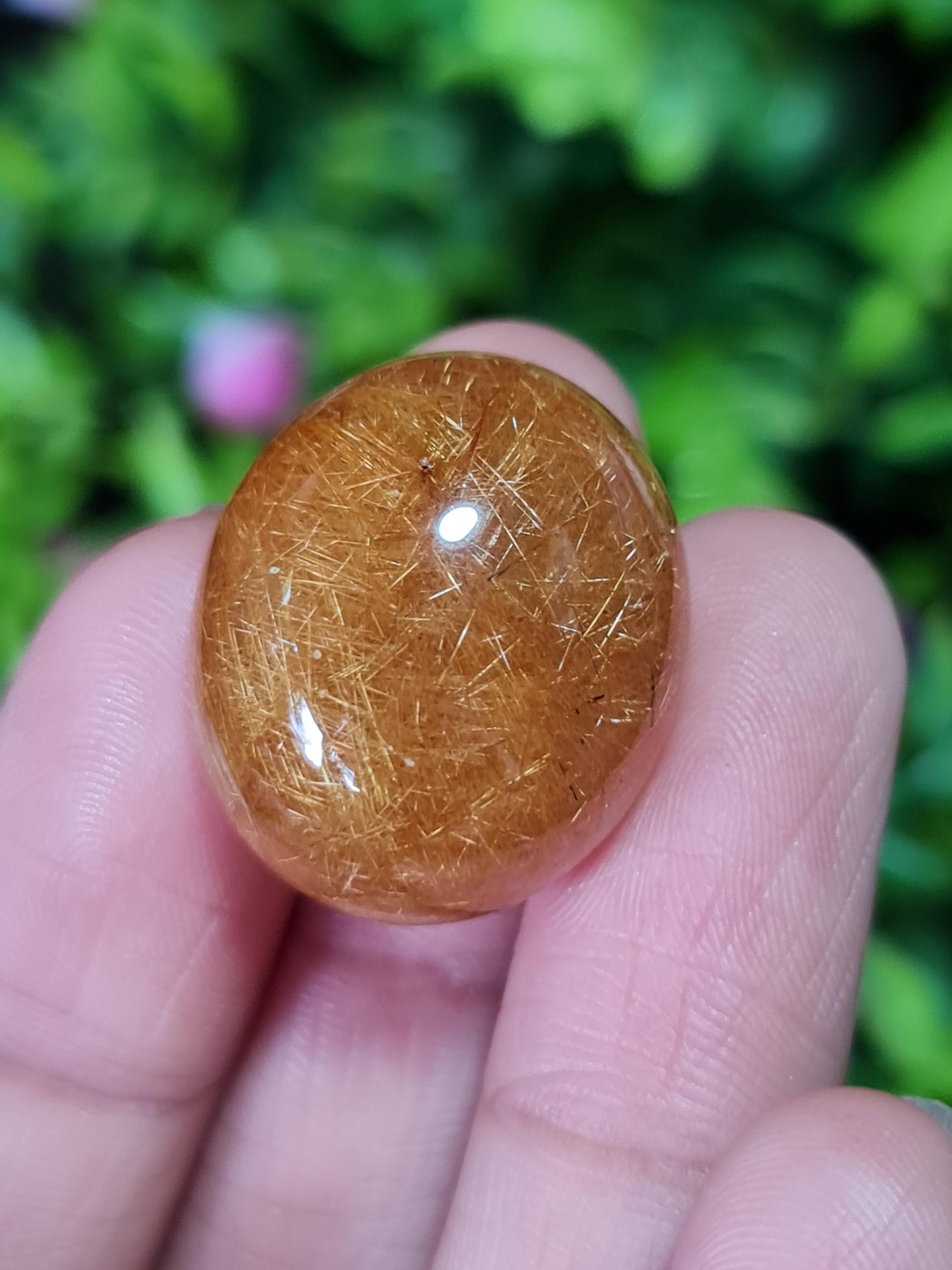 ไหมทอง ควอตซ์ Golden Rutilated Quartz 36.82 กะรัต Cts.พลอยแท้ อัญมณีมงคลประจําวันเกิด เครื่องประดับพลอย