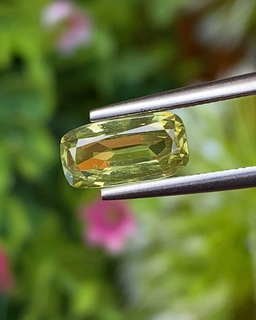 พลอย คริโซเบริล (Chrysoberyl) 1.52 กะรัต (Cts.) พลอยแท้ อัญมณีมงคลประจําวันเกิด เครื่องประดับพลอย