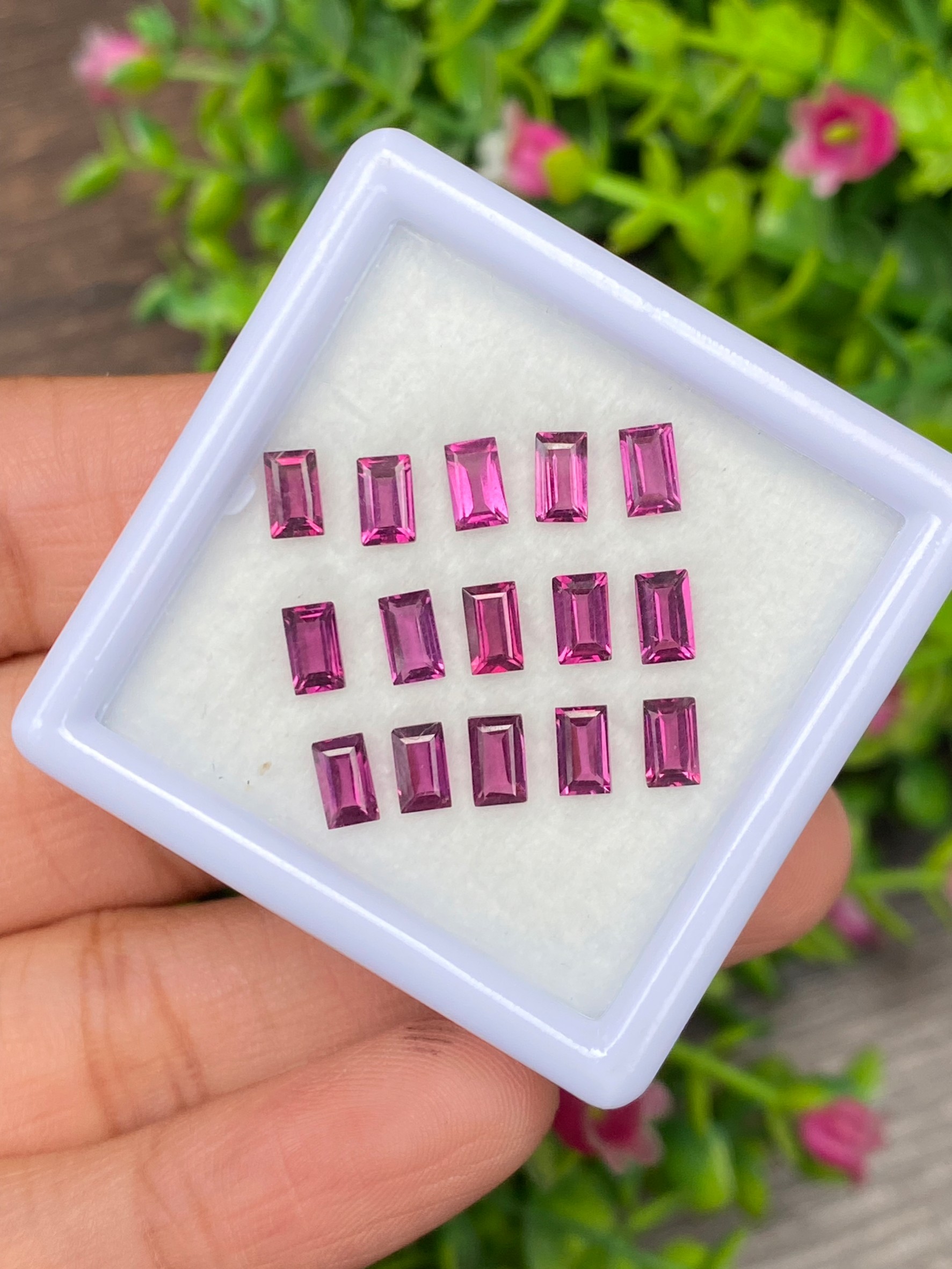 พลอย โรโดไลต์ กาเน็ท Rhodolite Garnet 15 เม็ด Pcs. 5.38 กะรัต Cts.พลอยแท้ อัญมณีมงคลประจําวันเกิด เครื่องประดับพลอย