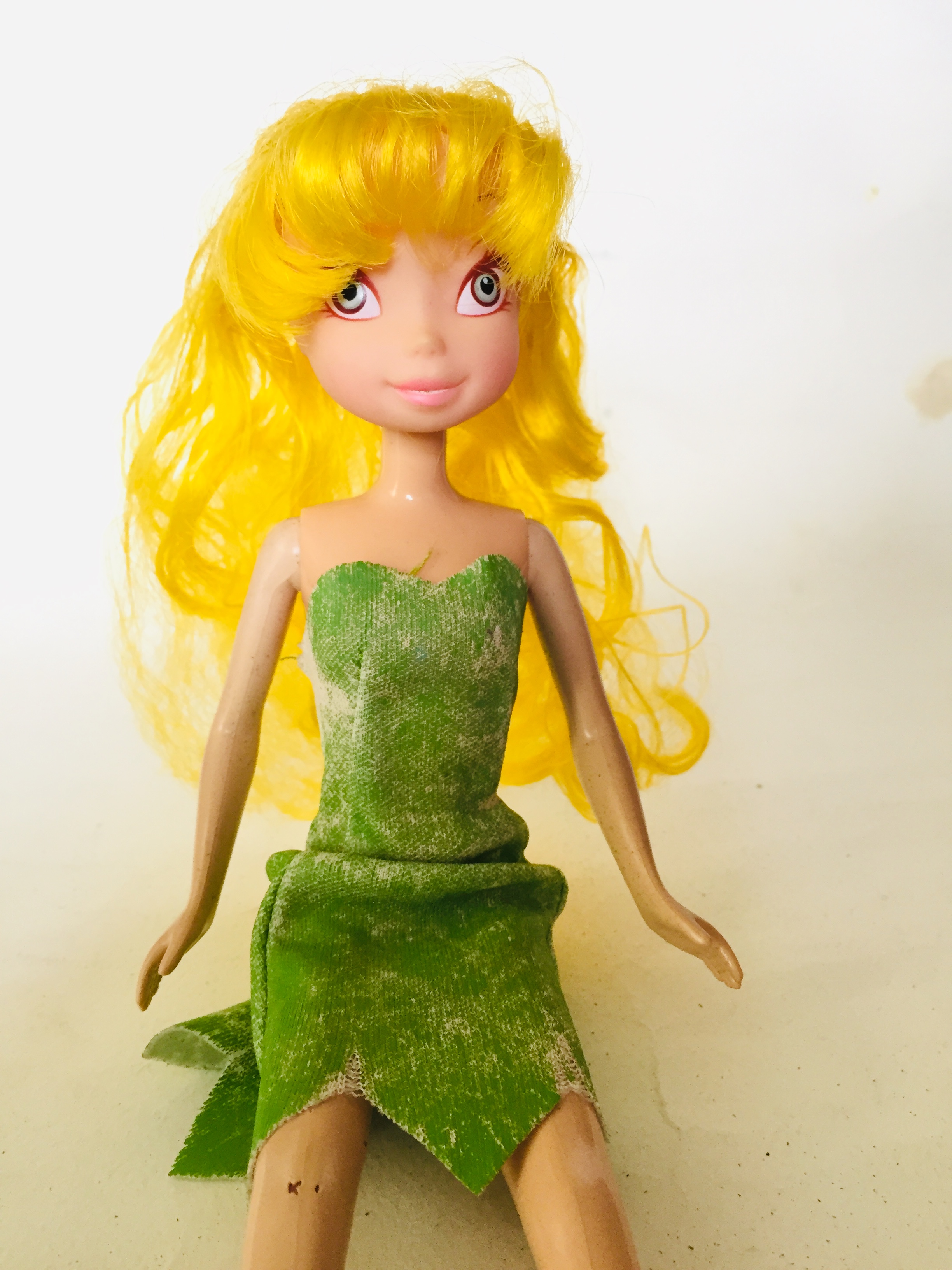 มีหลายภาพ ไม่รวมฐาน ,ตุ๊กตาทำเลียนแบบทิงเกอเบล ผมปักไม่เต็มหัว ไม่มีปีก ของมีตามภาพ