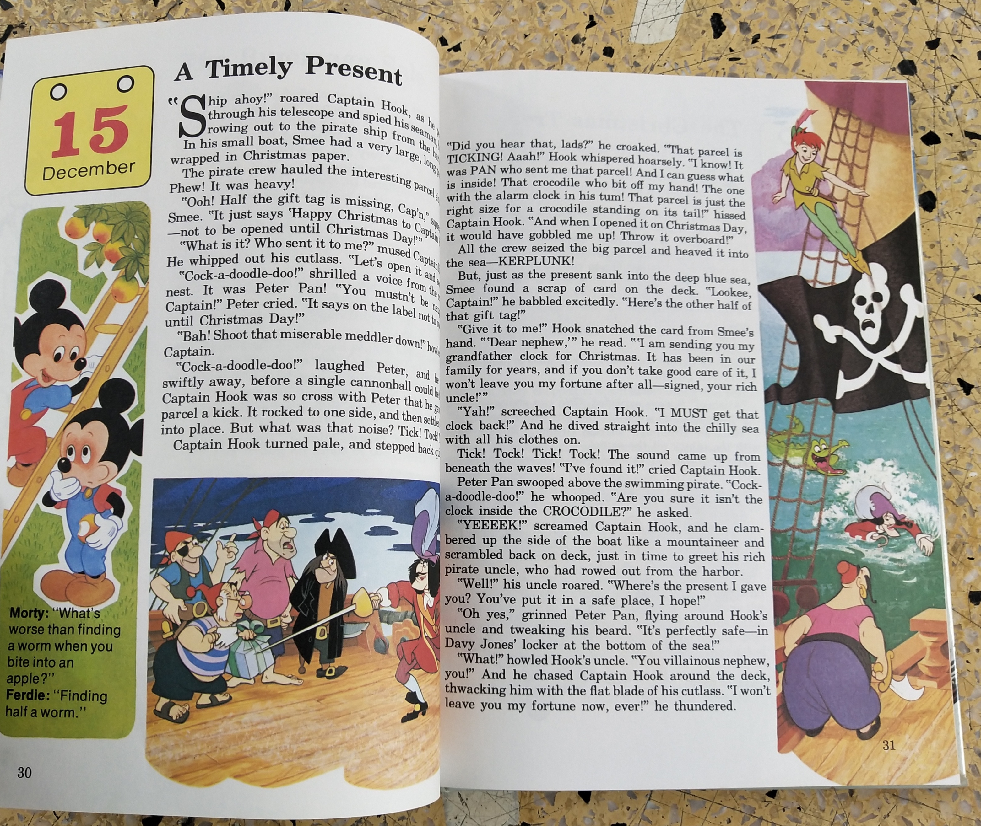 หนังสือภาพการ์ตูนดิสนีย์น่ารัก **หนังสิอเก่า มีตำหนิ โปรดตรวจสอบทุกภาพ ปกแข็ง ฉบับภาษาอังกฤษ เล่าเรื่องราวของทุกวันในฤดูหนาว ผ่านตัวการ์ตูนจากดิสนีย์ Story a Day for every day of the year ,Winter